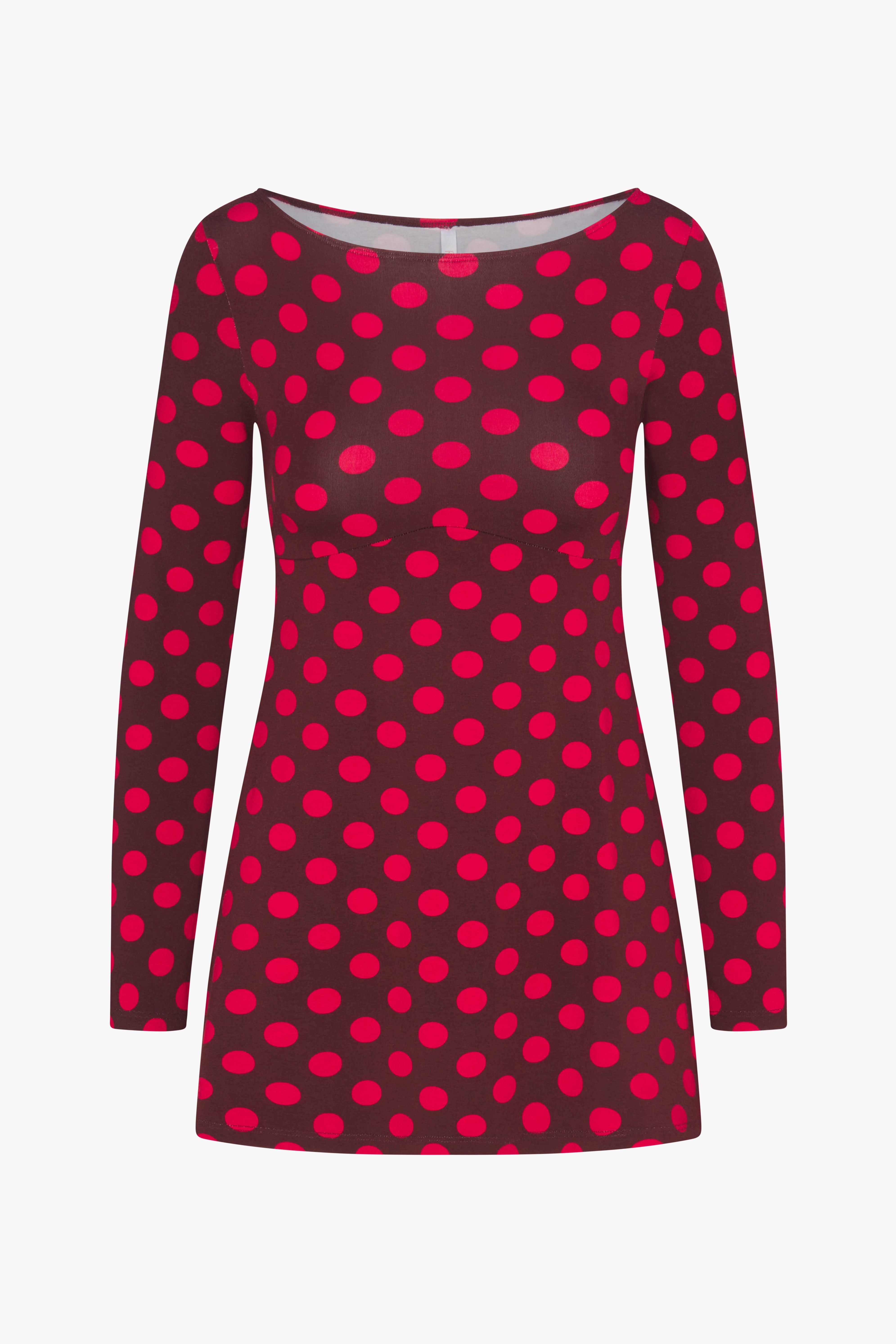 BOATNECK DRESS IN Scarlet DOT XS / Scarlet DOT
