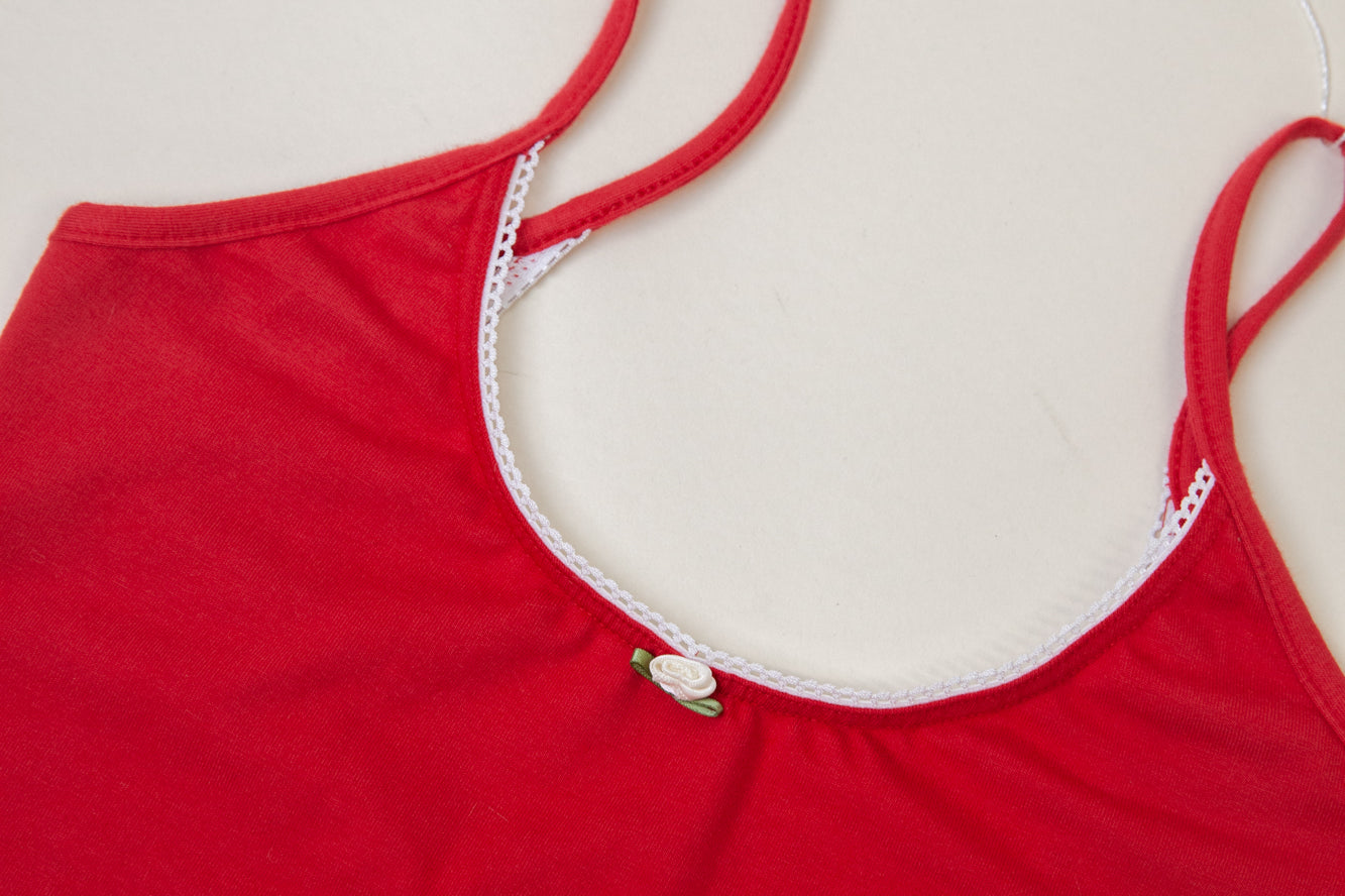 SCOOP BACK CAMI IN CHERRY