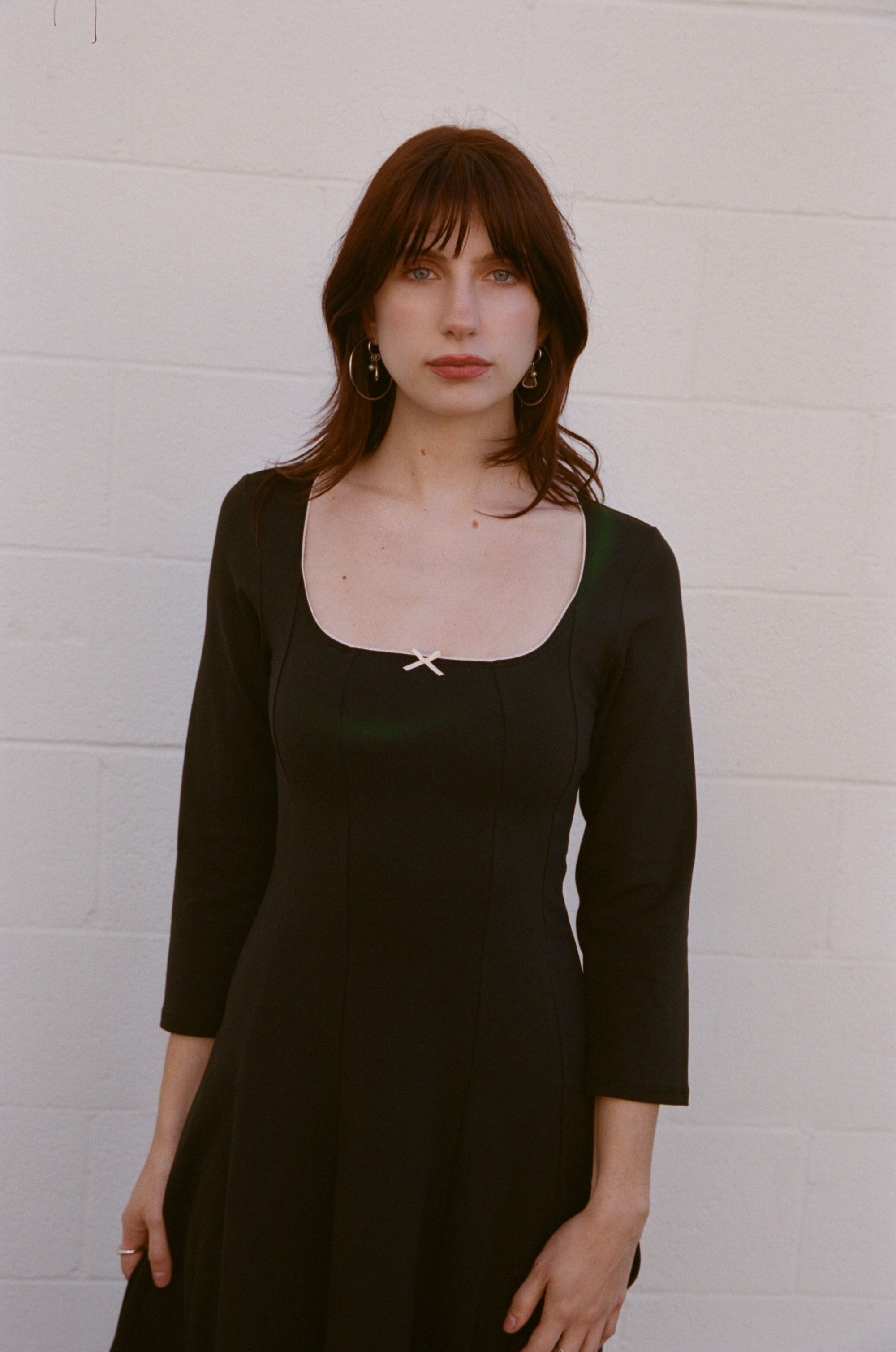 DREAM DRESS 3/4 SLEEVE IN ONYX