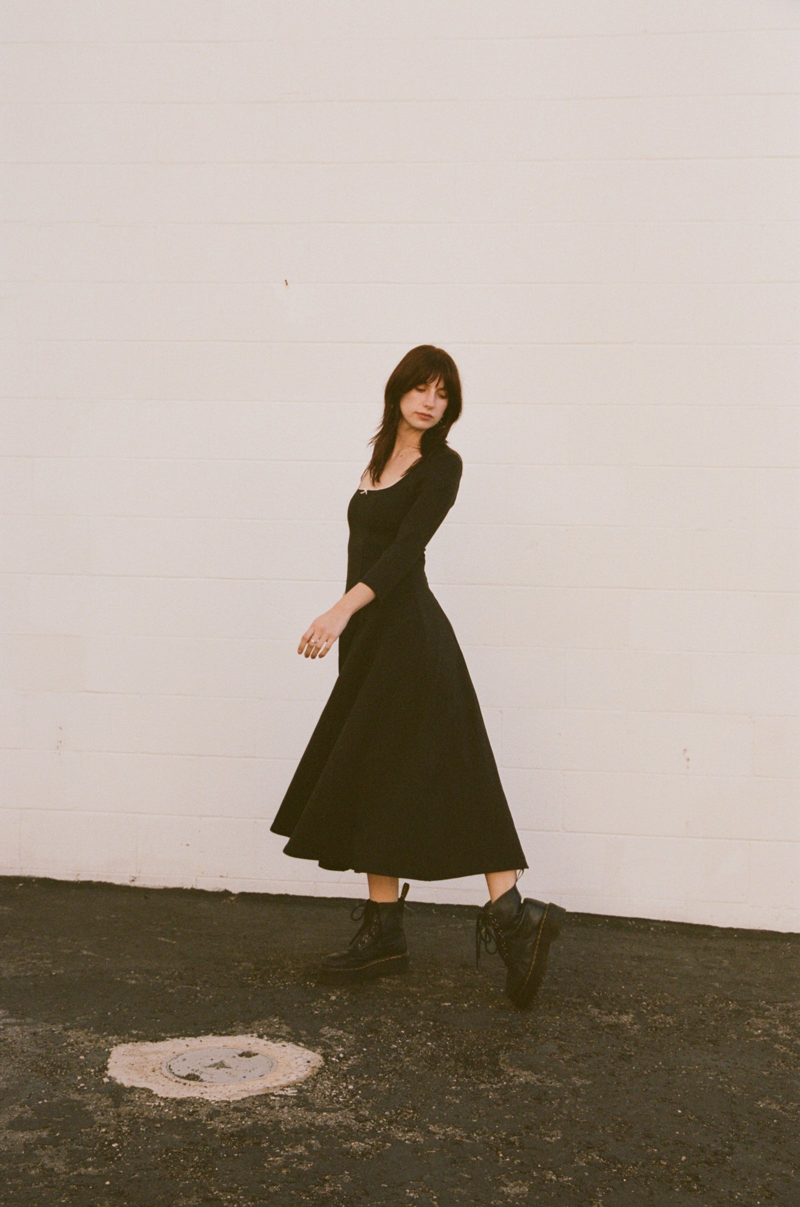 DREAM DRESS 3/4 SLEEVE IN ONYX