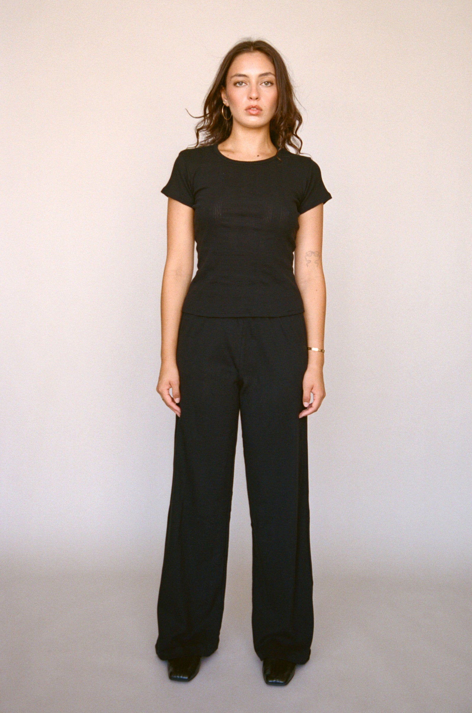 POINTELLE EASY PANT IN ONYX