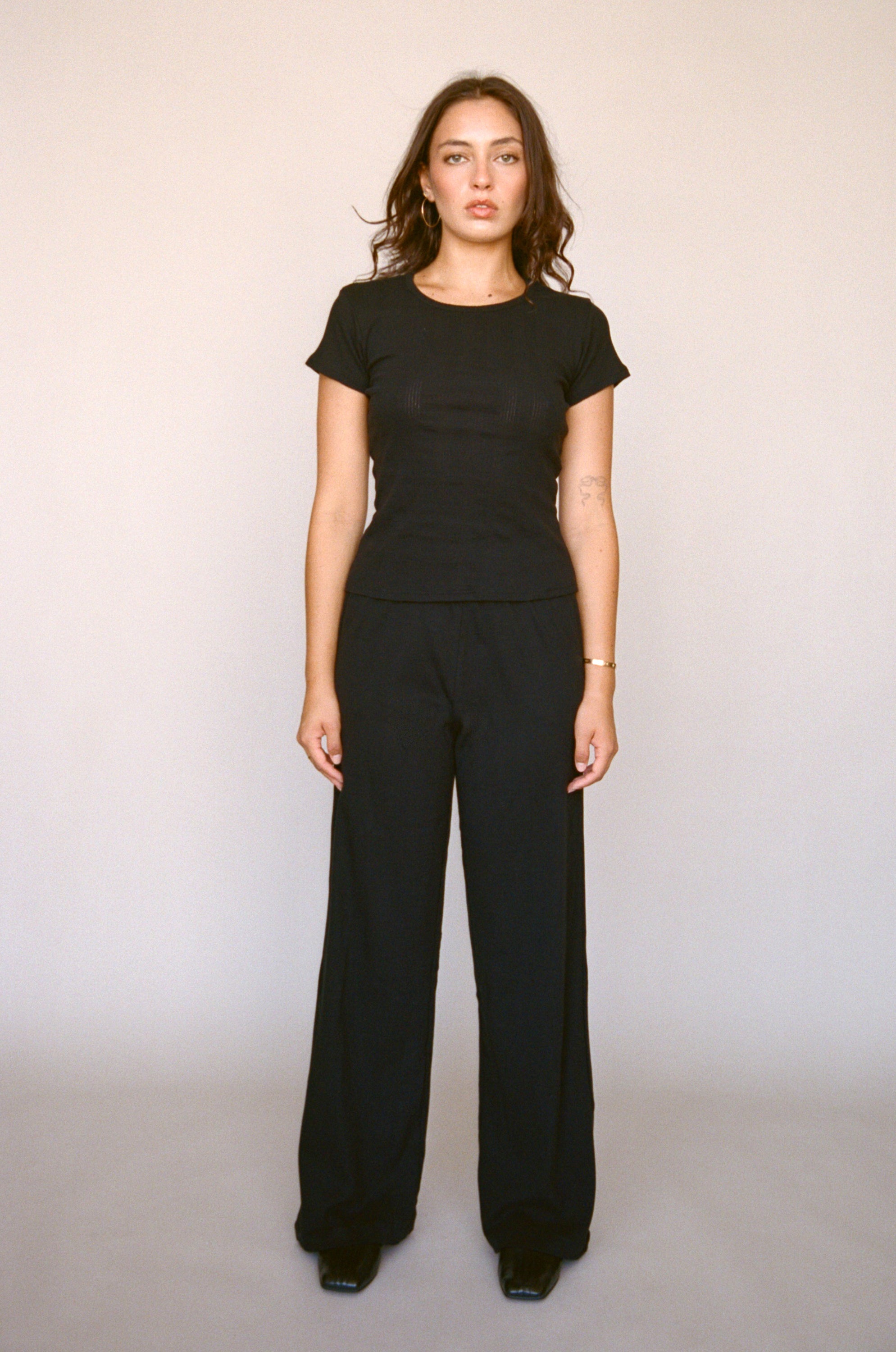 POINTELLE EASY PANT IN ONYX