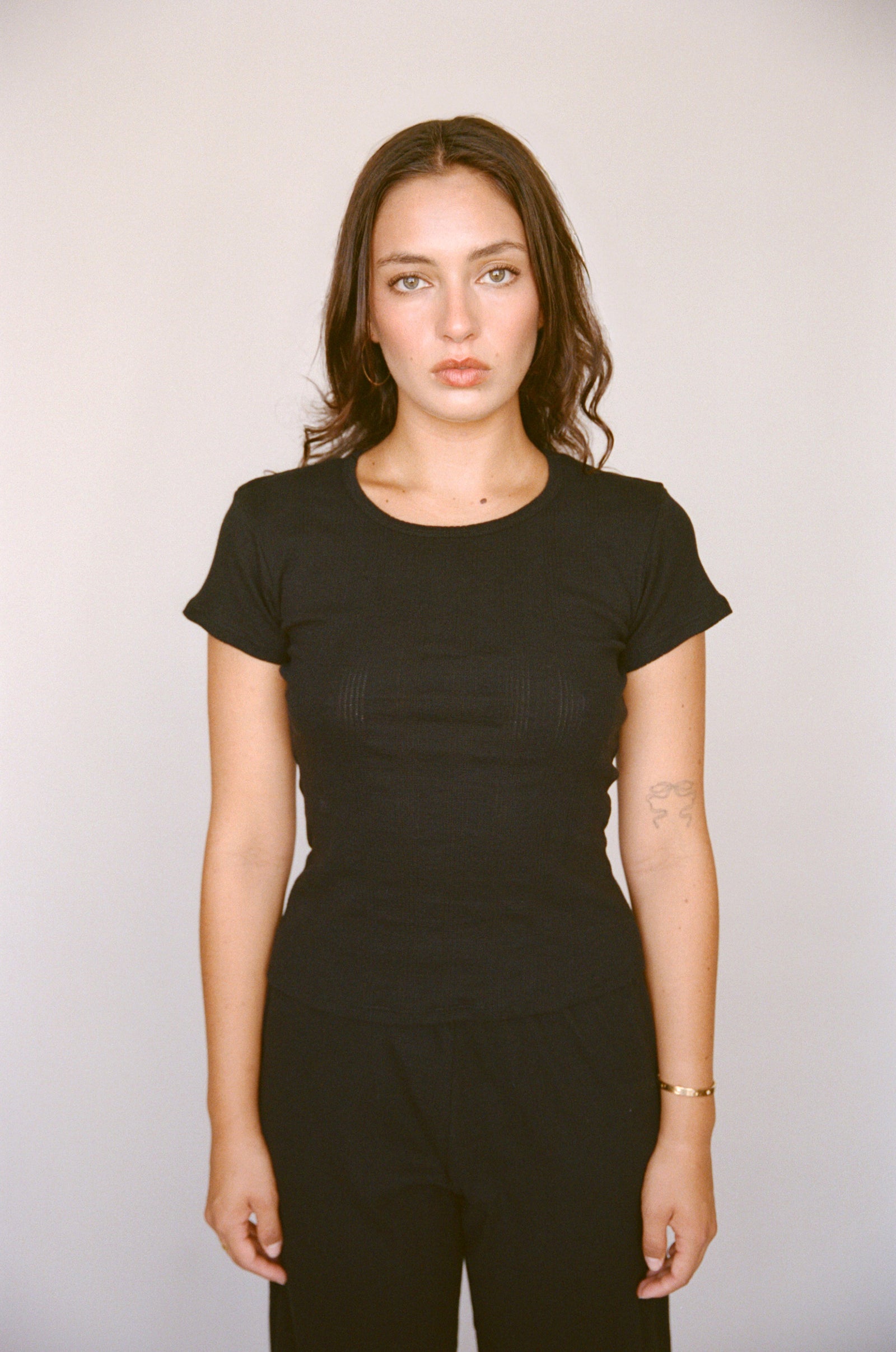 PERFECT T-SHIRT IN ONYX POINTELLE