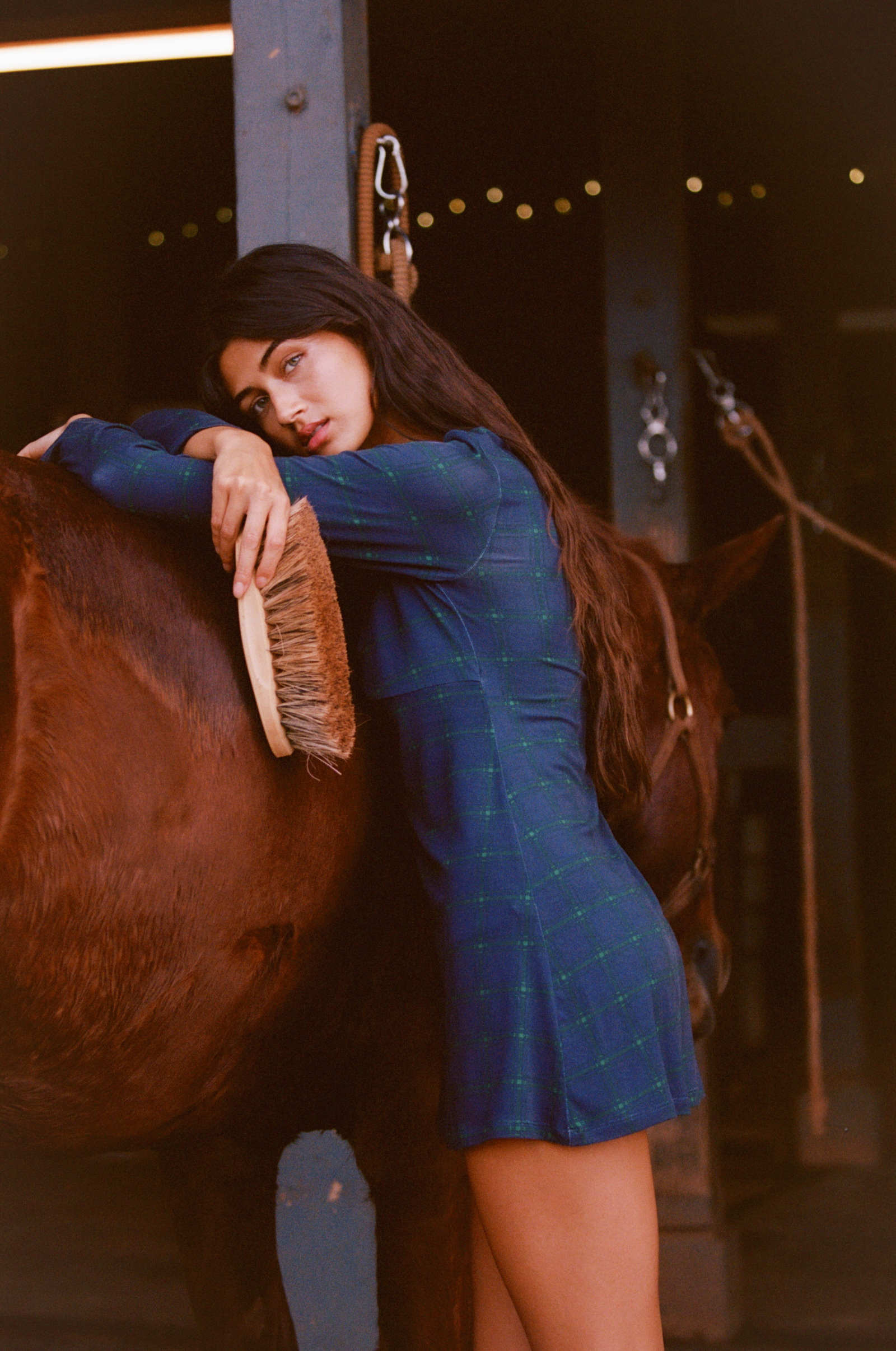 BOATNECK DRESS IN OXFORD