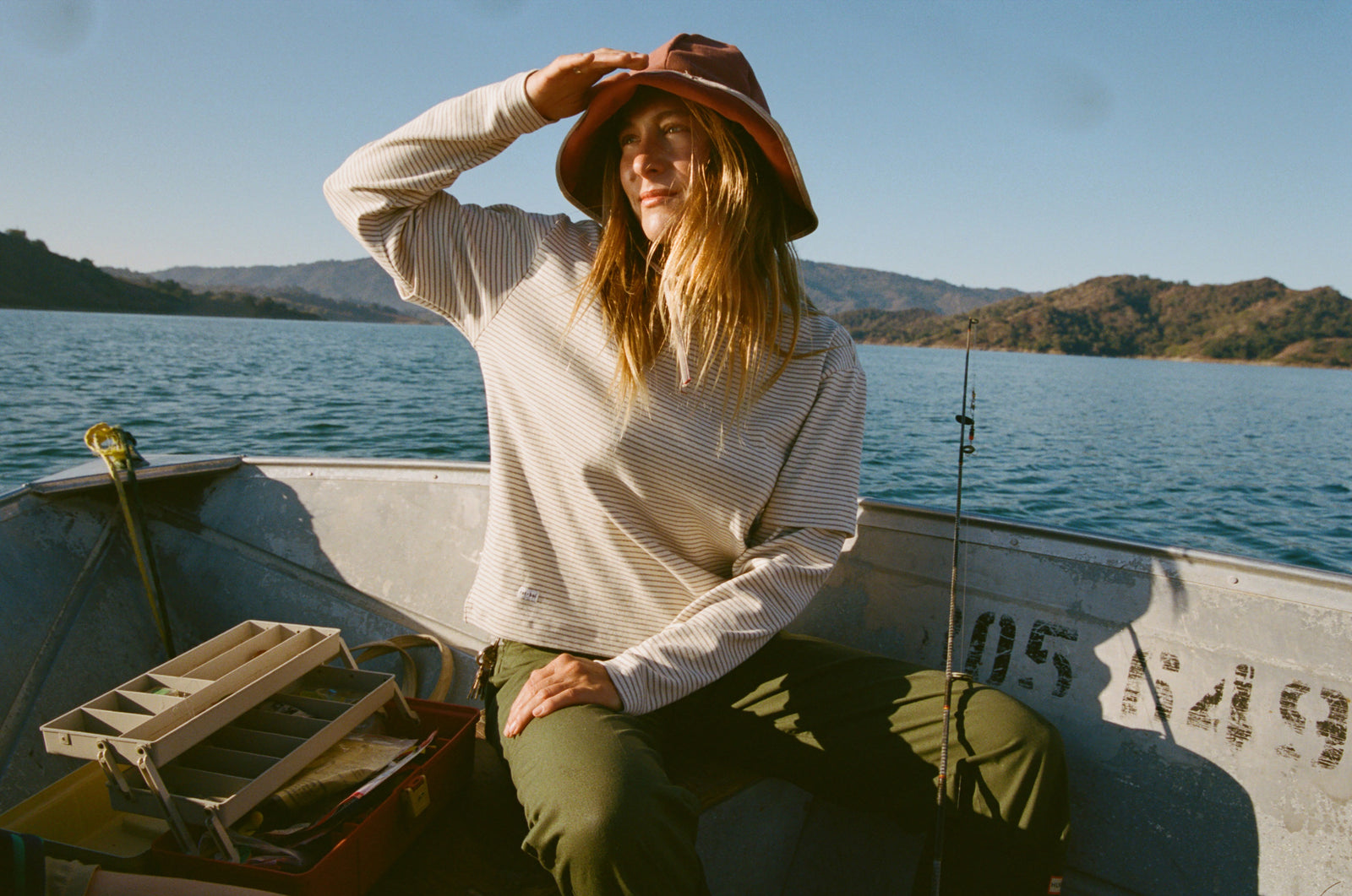 SKATE LONG SLEEVE IN ECRU STRIPE