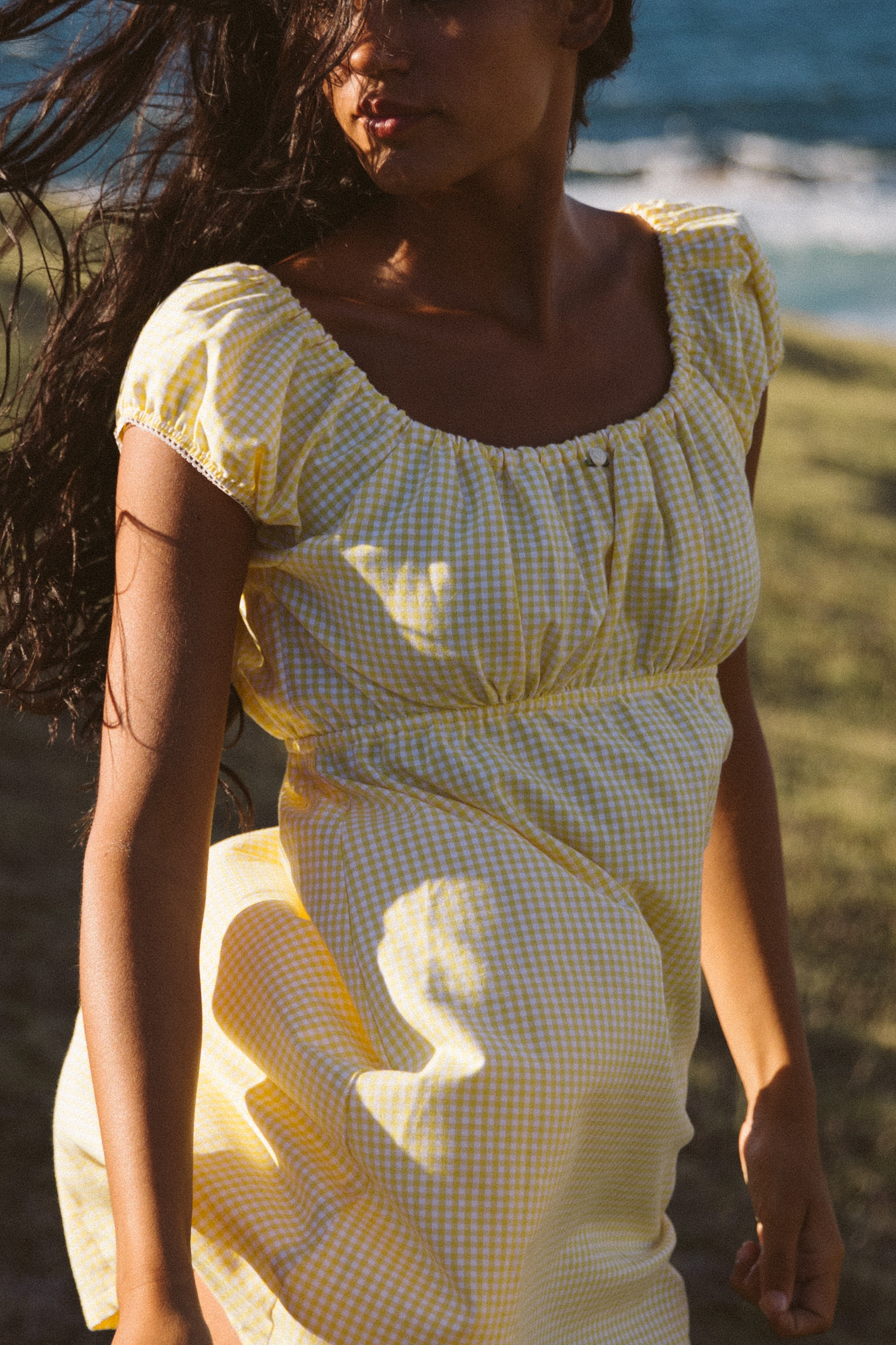 Jesmar dark yellow gingham dress.. RESERVED store BUNDLE