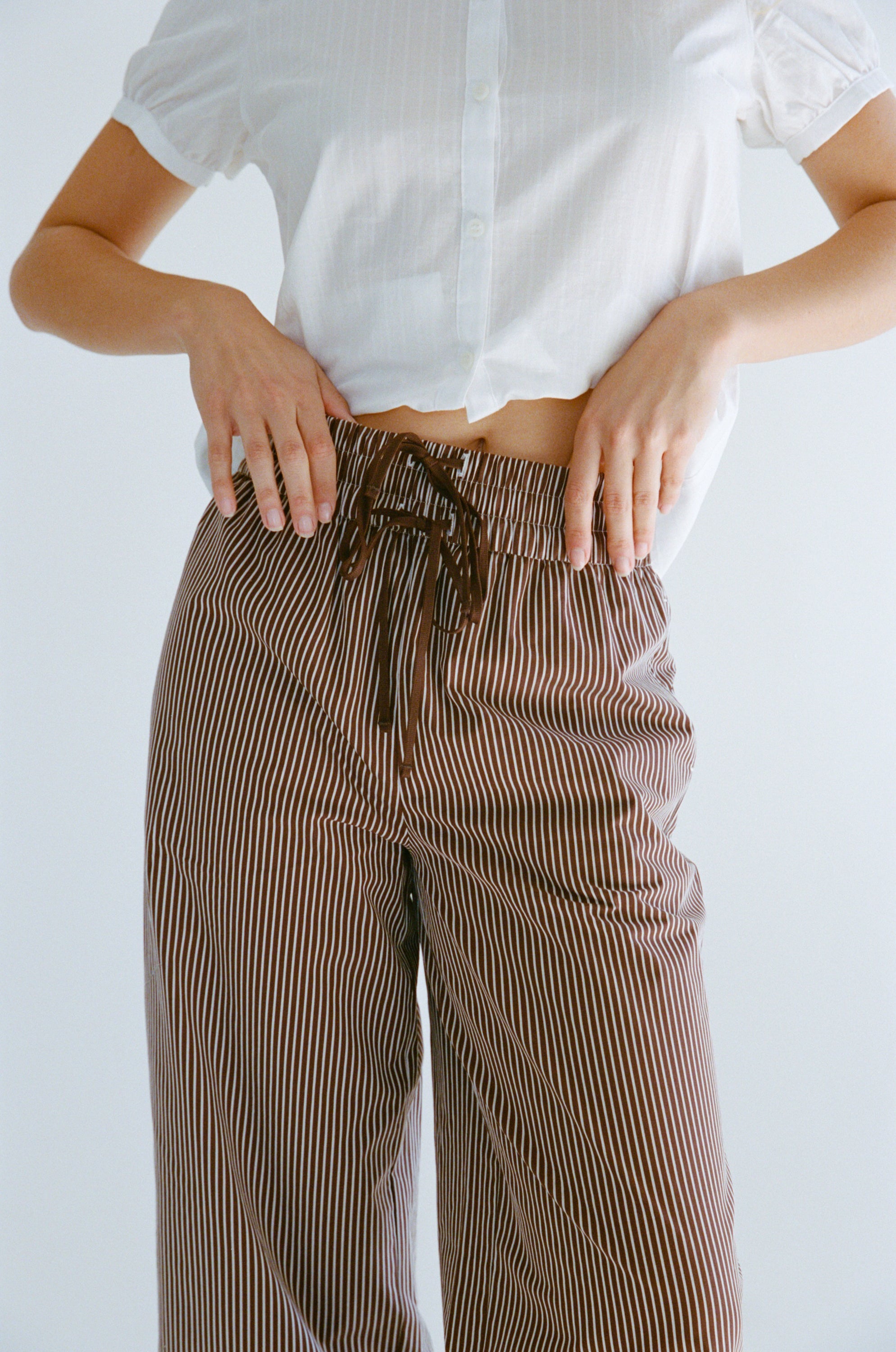 DREAM JOGGER IN MOCHA PINSTRIPE – RAT BOI