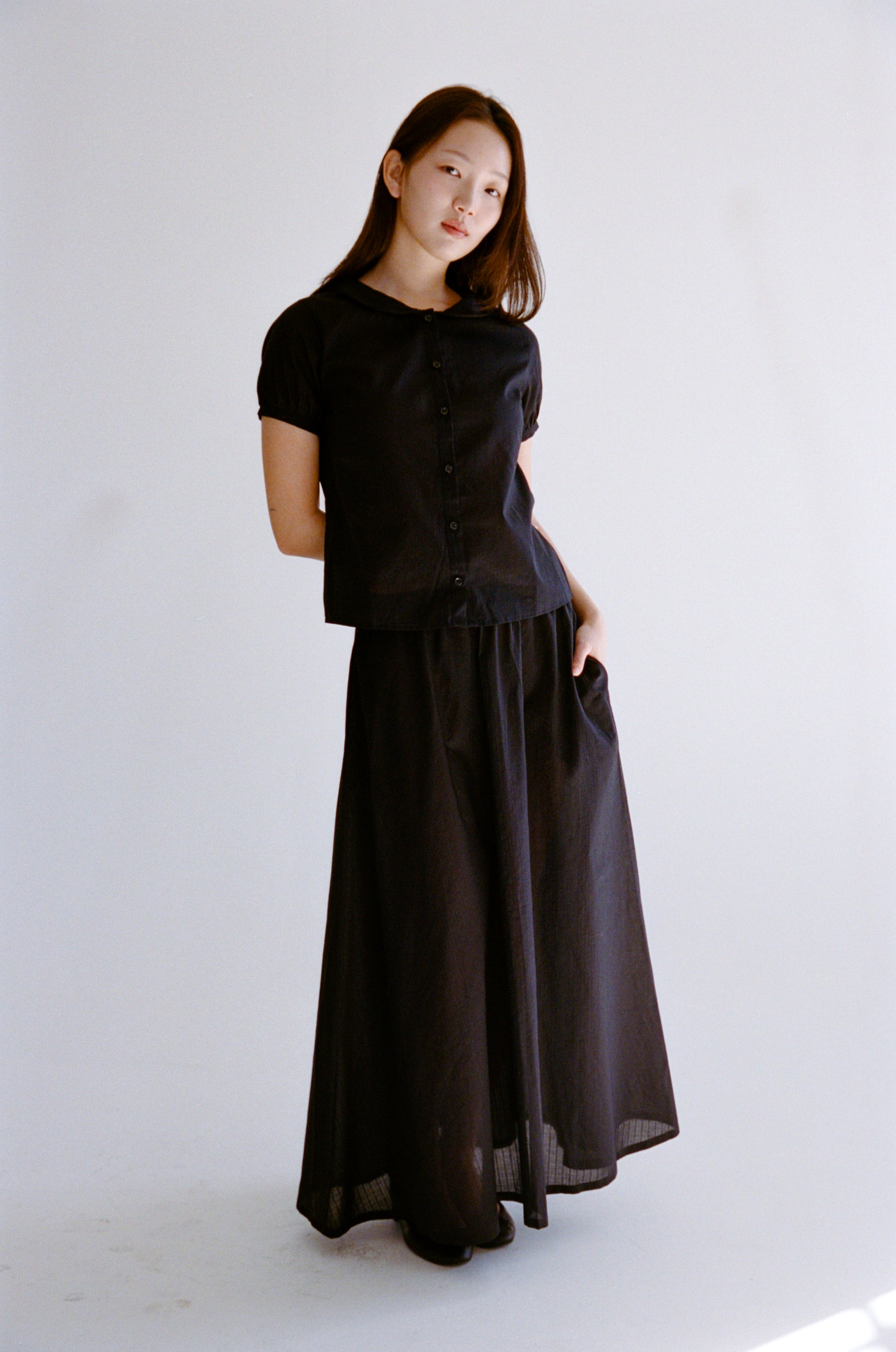 DREAM SKIRT IN ONYX DOBBY