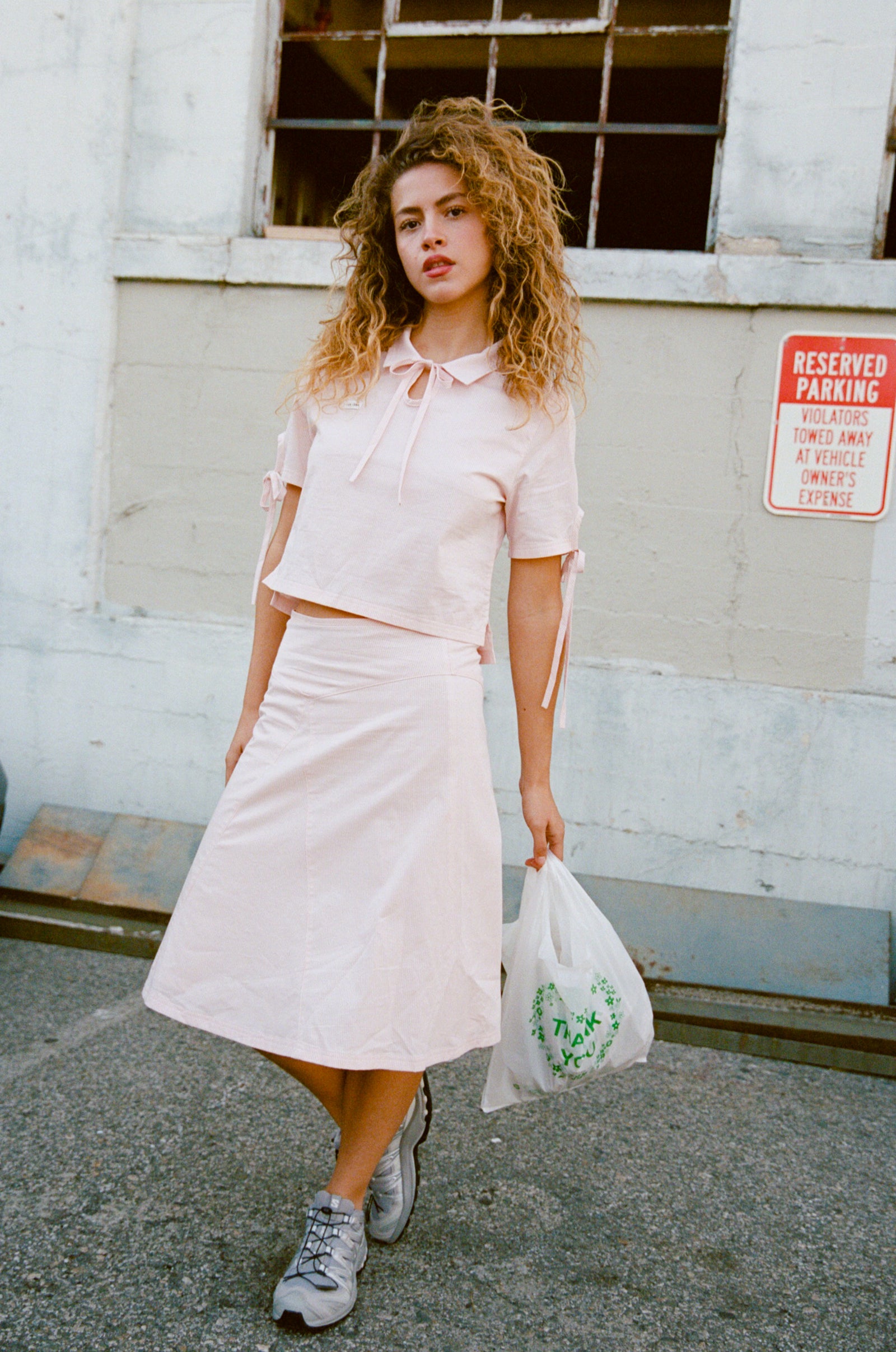 TIE POLO IN BLUSH STRIPE