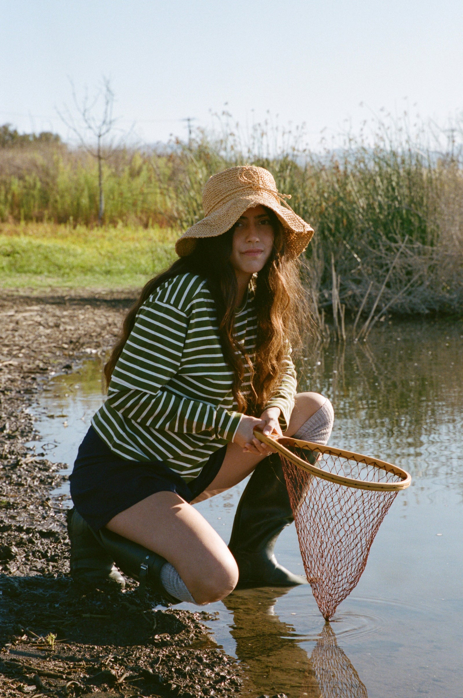 SKATE LONG SLEEVE IN OLIVE STRIPE