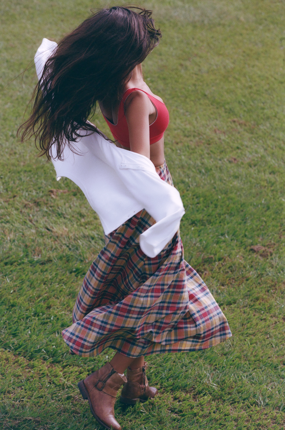 DREAM SKIRT IN CRIMSON TARTAN
