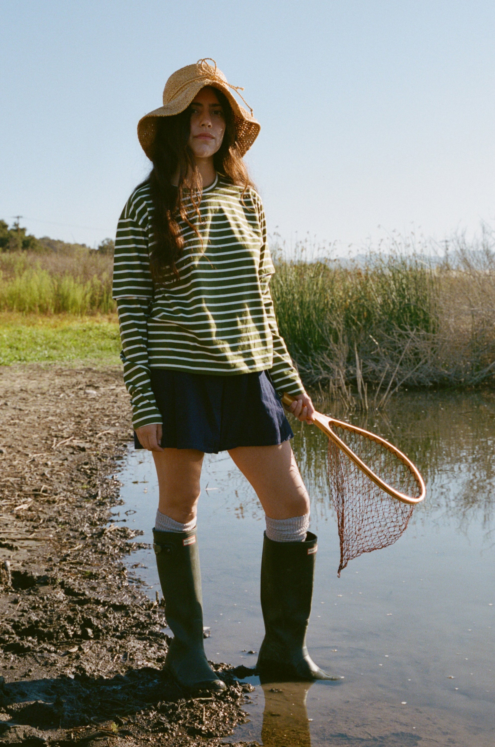 SKATE LONG SLEEVE IN OLIVE STRIPE