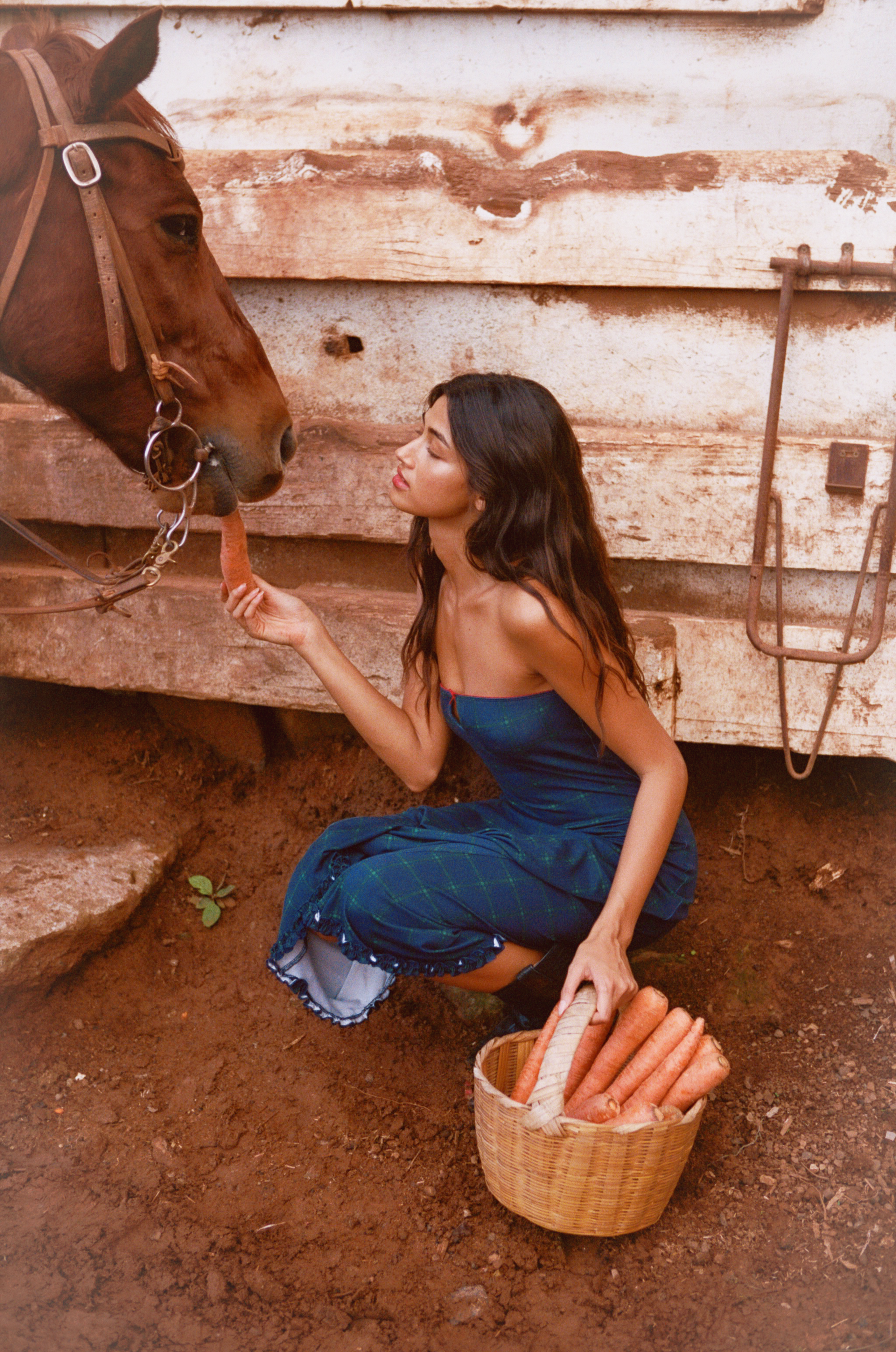 KEYHOLE TUBE DRESS IN OXFORD