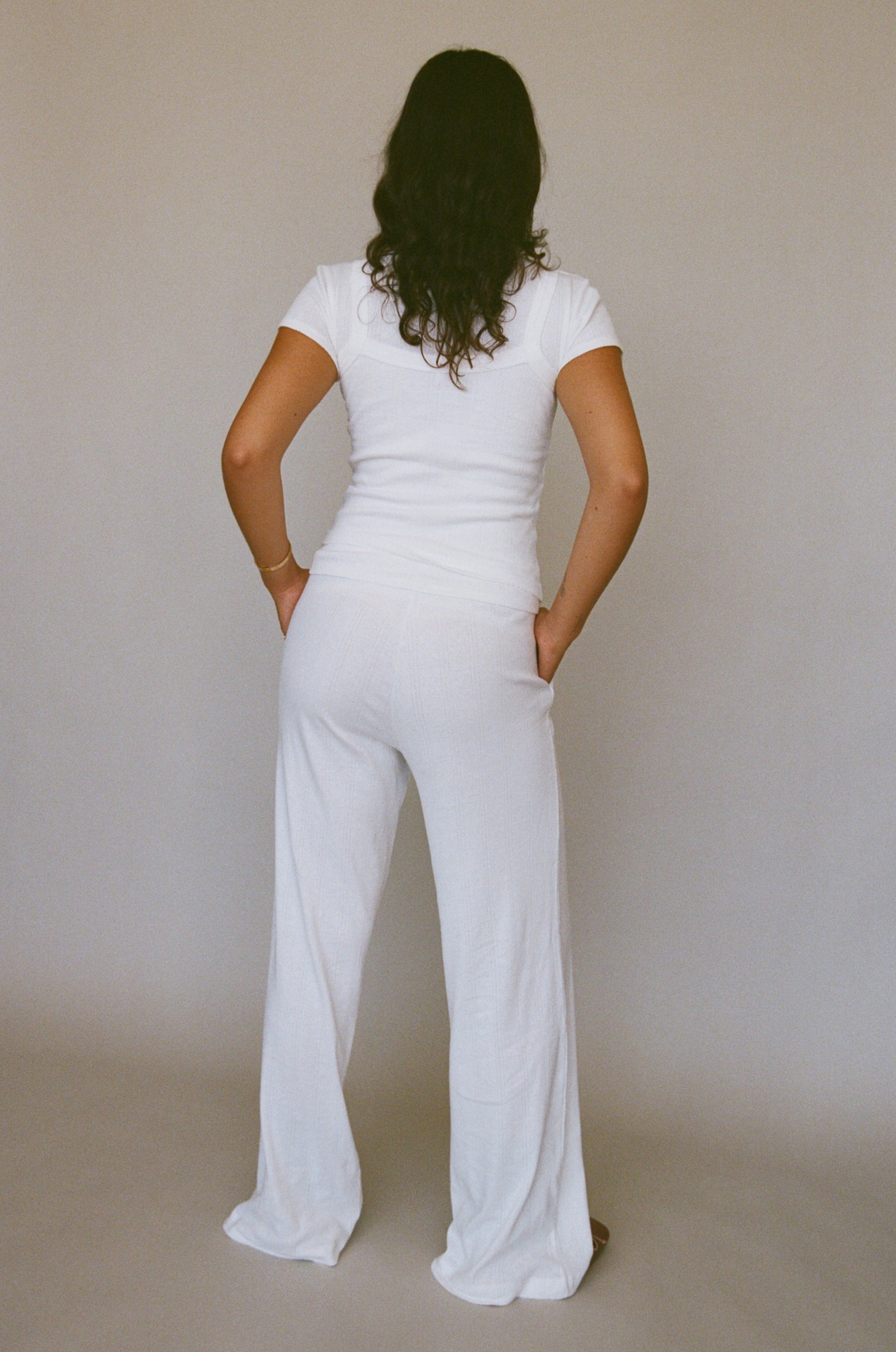 SQUARE NECK POINTELLE CAMI IN SWAN