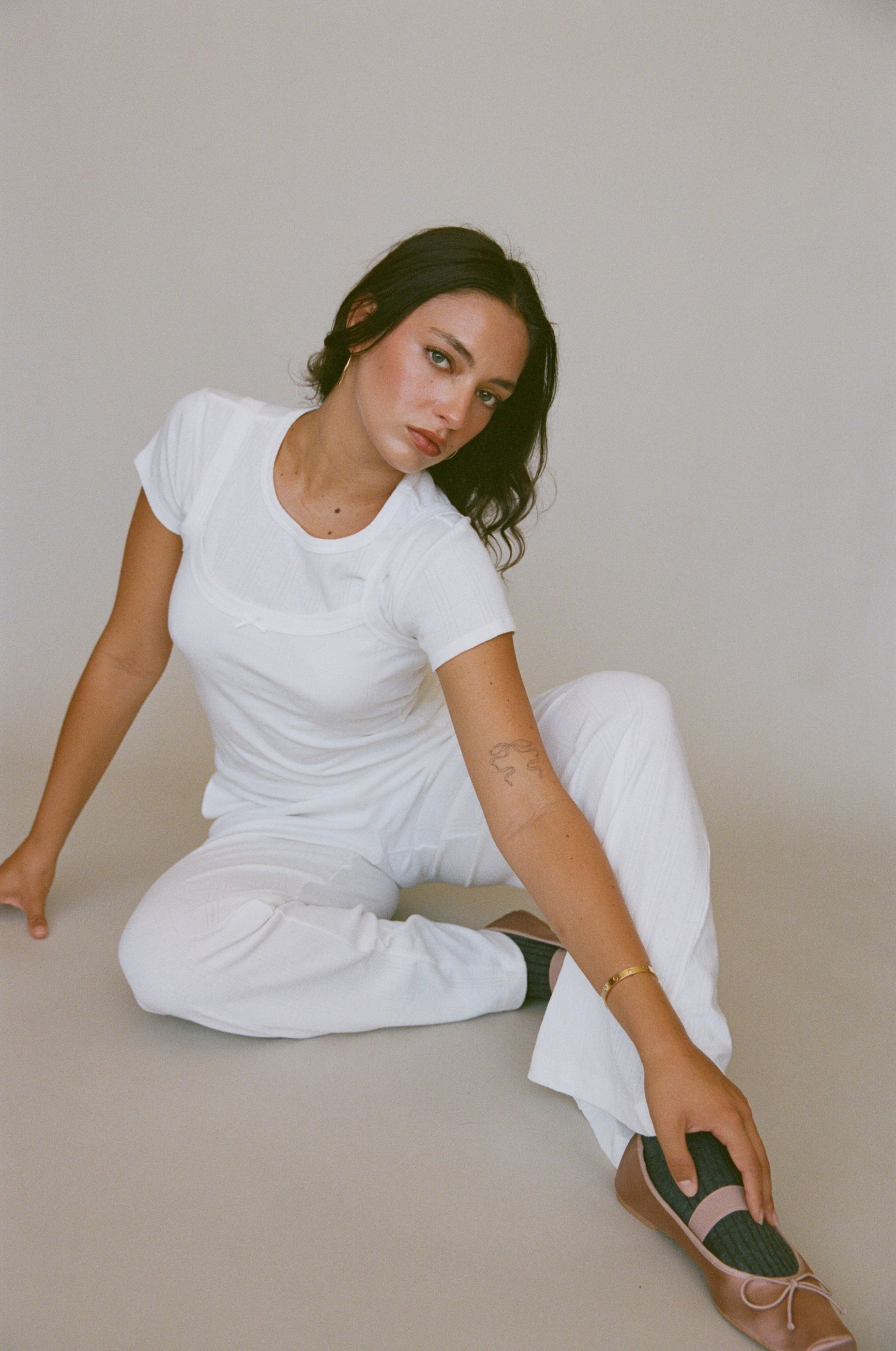 POINTELLE EASY PANT IN SWAN