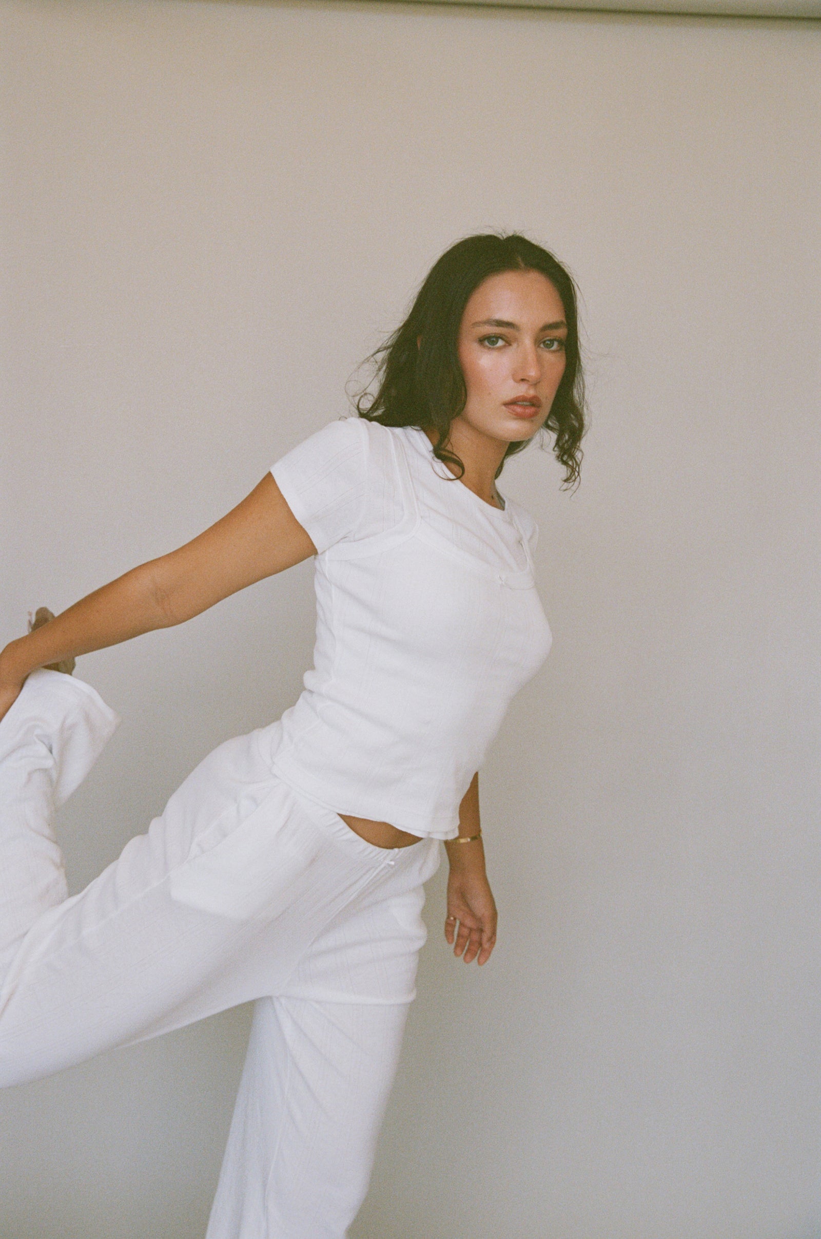 POINTELLE EASY PANT IN SWAN