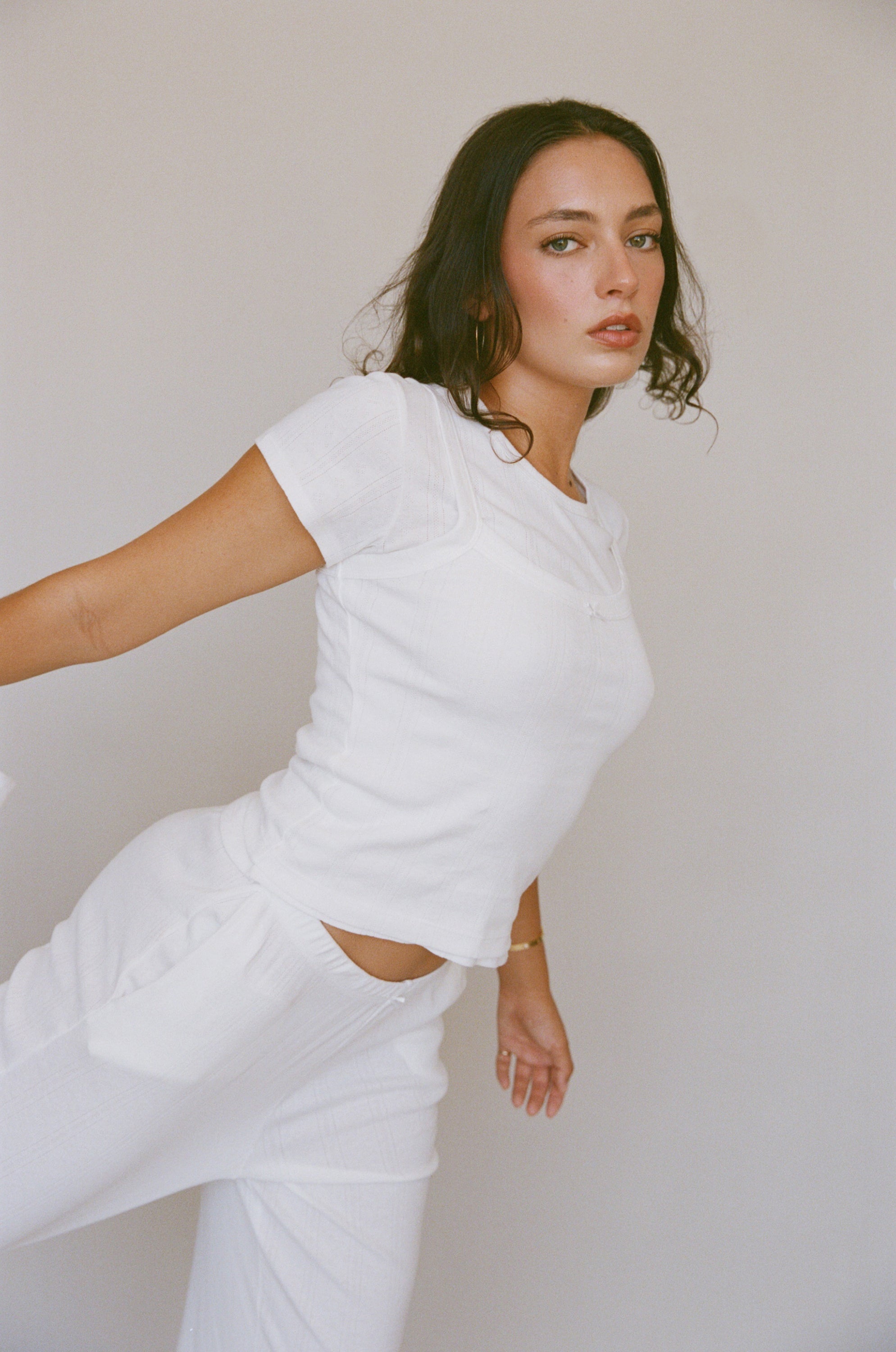 PERFECT T-SHIRT IN SWAN POINTELLE