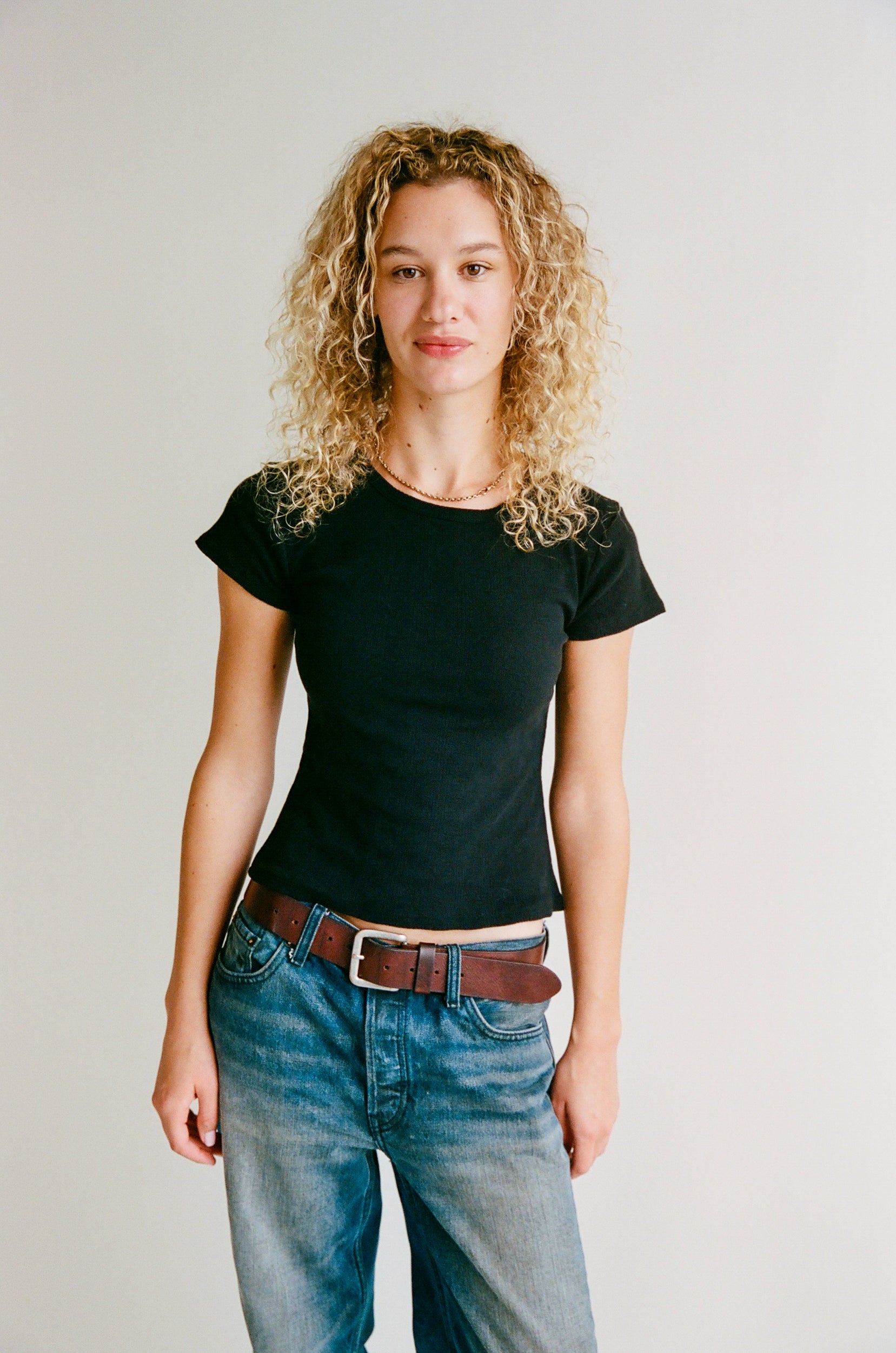 PERFECT T-SHIRT IN ONYX POINTELLE