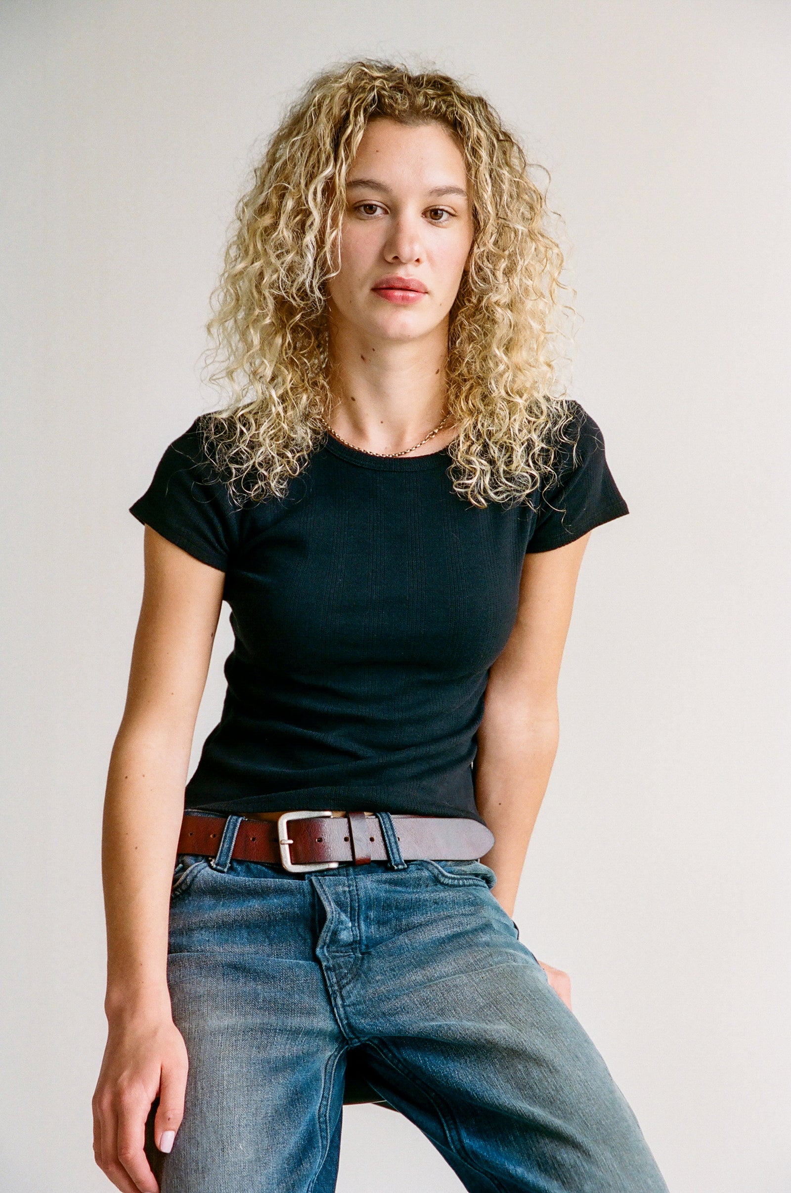 PERFECT T-SHIRT IN ONYX POINTELLE