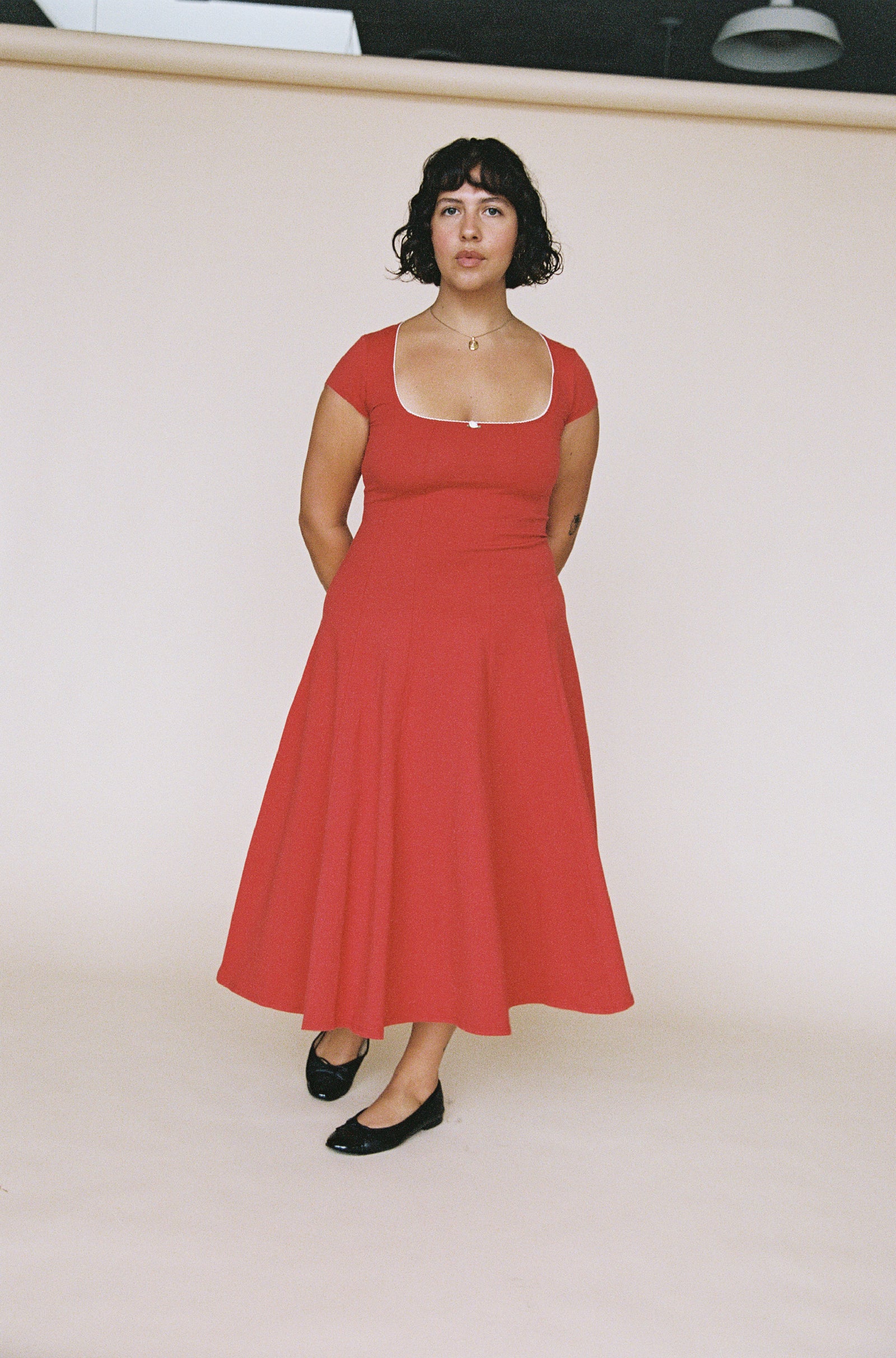 open lace back dress Scarlet Red Velvet Dream Dress main image 0