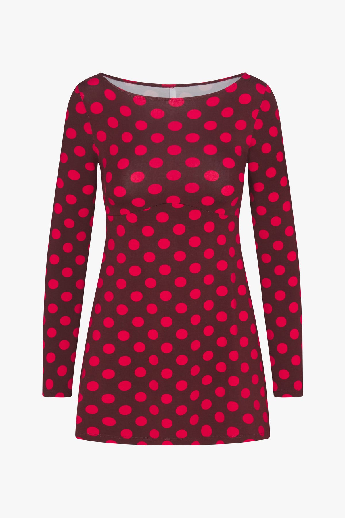 BOATNECK DRESS IN Scarlet DOT XS / Scarlet DOT BOATNECK DRESS IN Scarlet DOT XS / Scarlet DOT