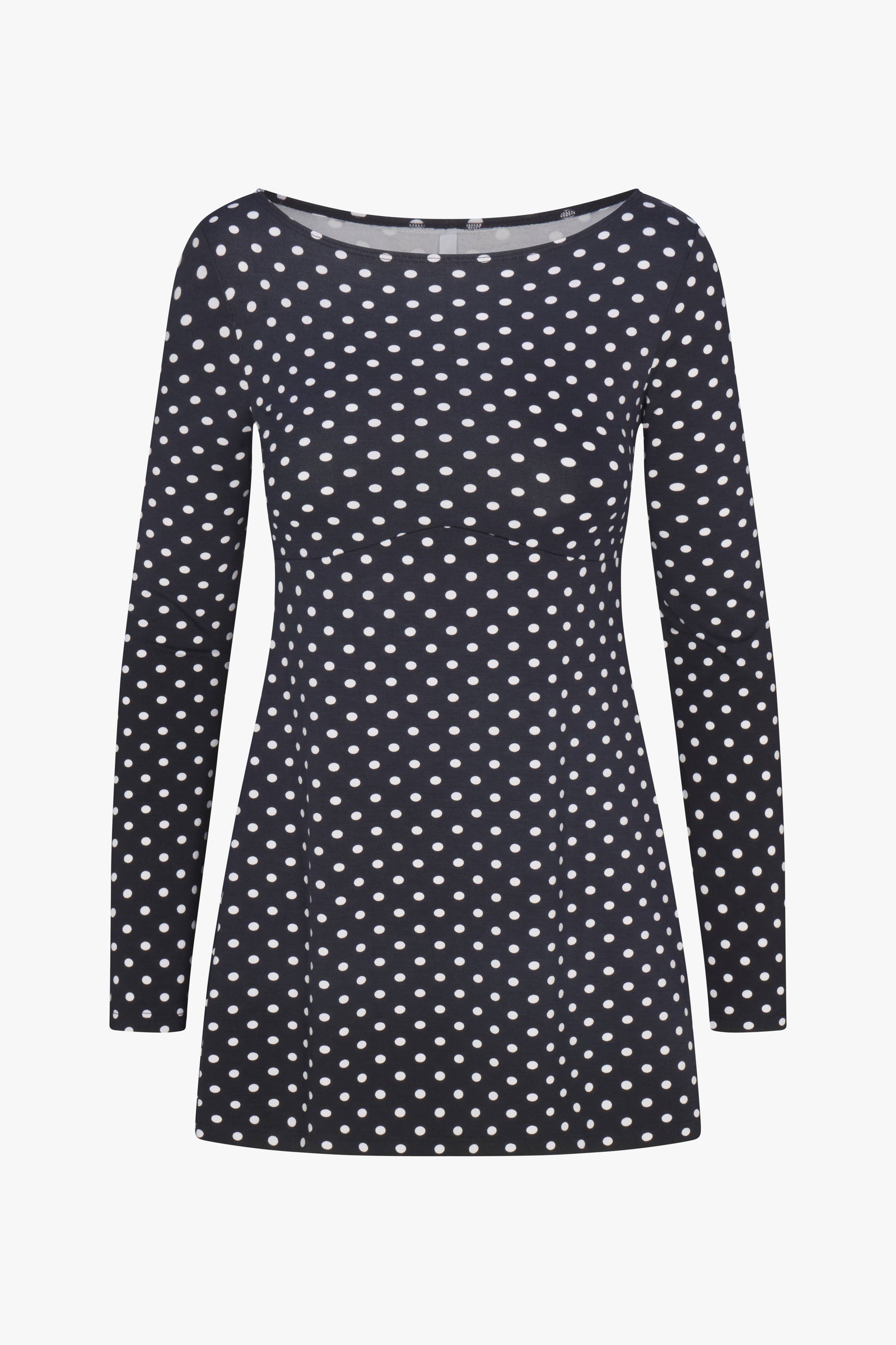 BOATNECK DRESS IN DOMINO DOT