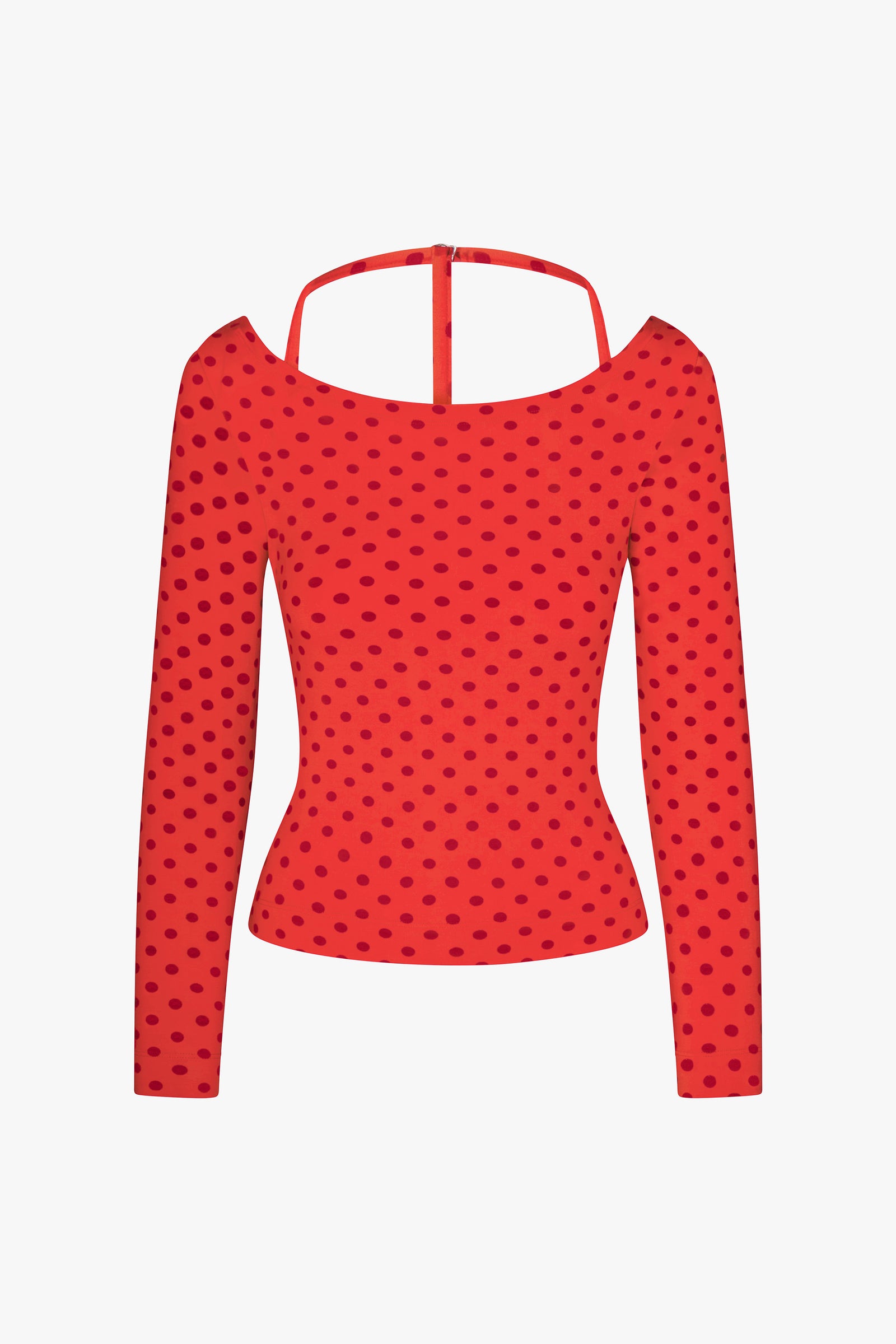 COWL BACK LONG SLEEVE IN CHILI PEPPER