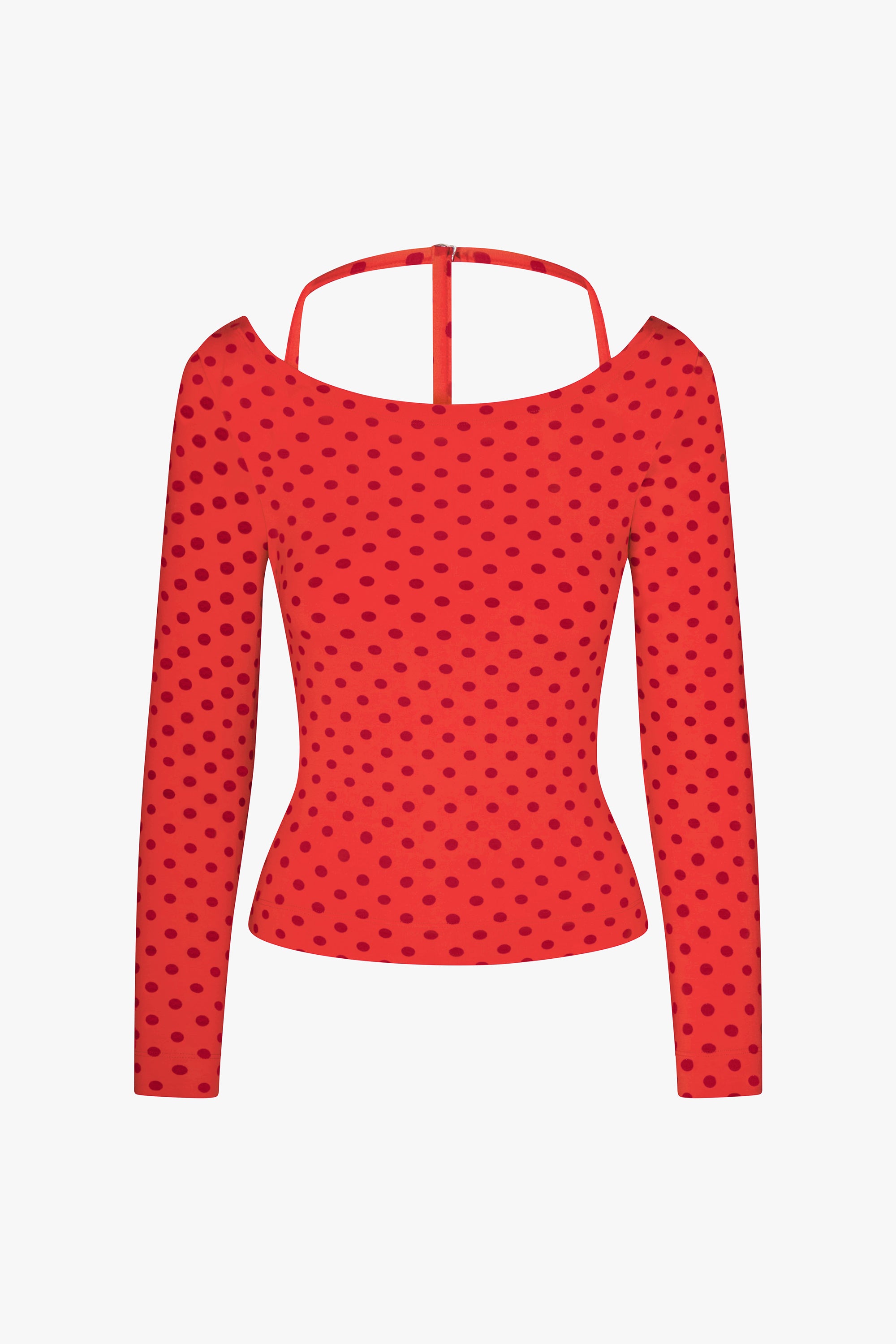 COWL BACK LONG SLEEVE IN CHILI PEPPER