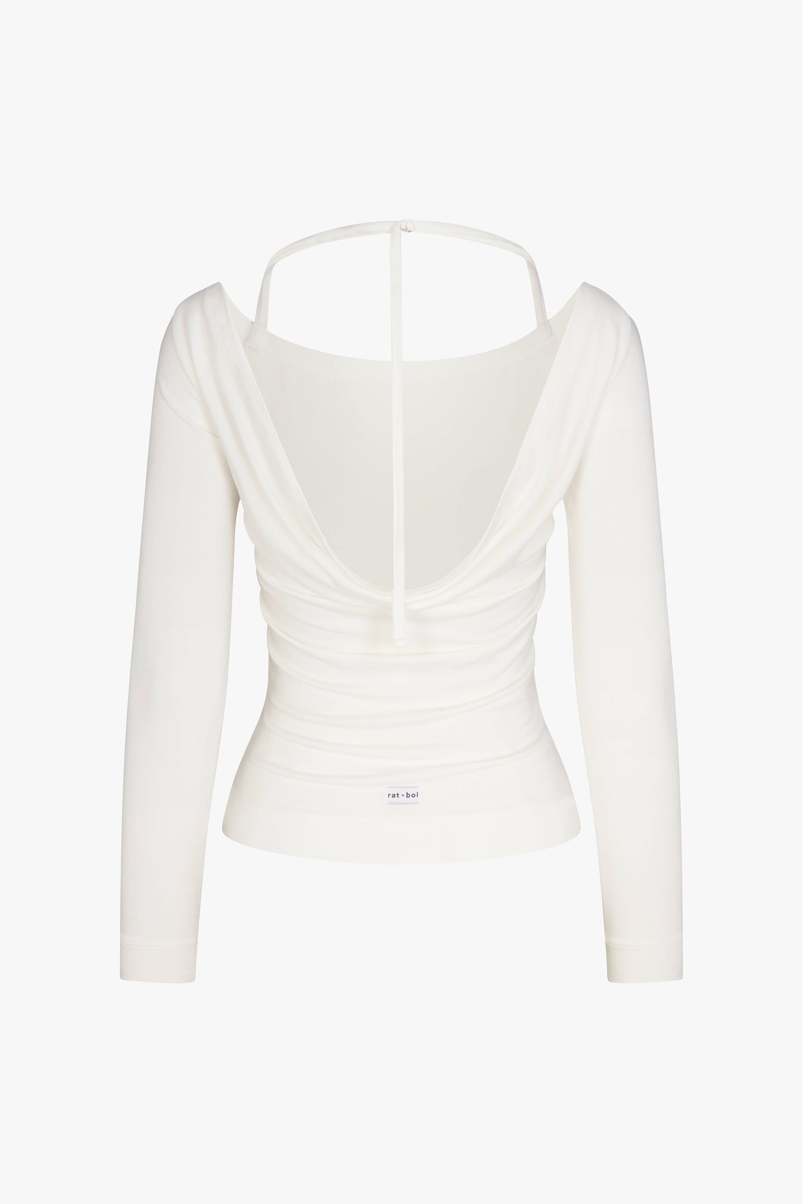 COWL BACK LONG SLEEVE IN CLOUD
