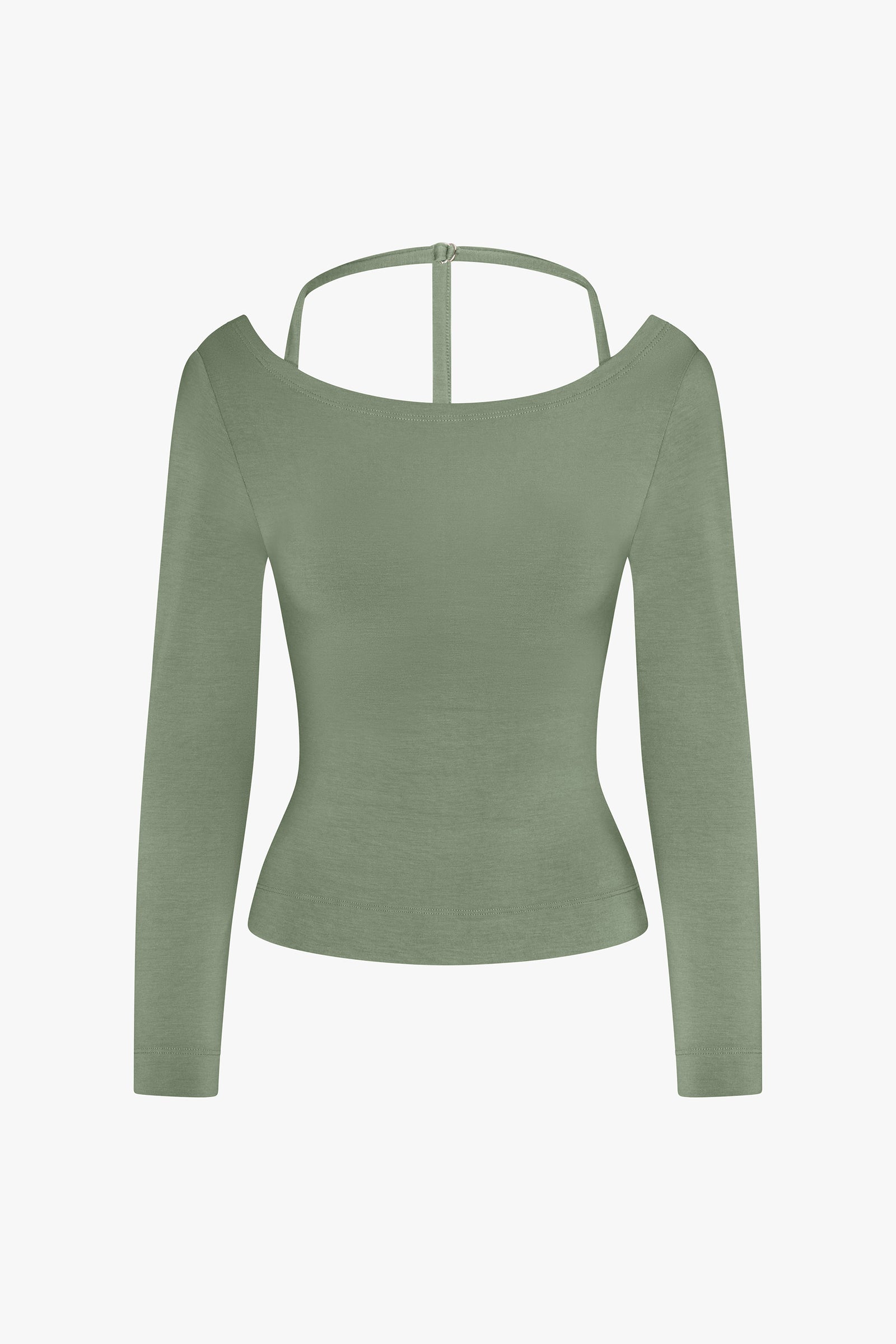COWL BACK LONG SLEEVE IN SAGE