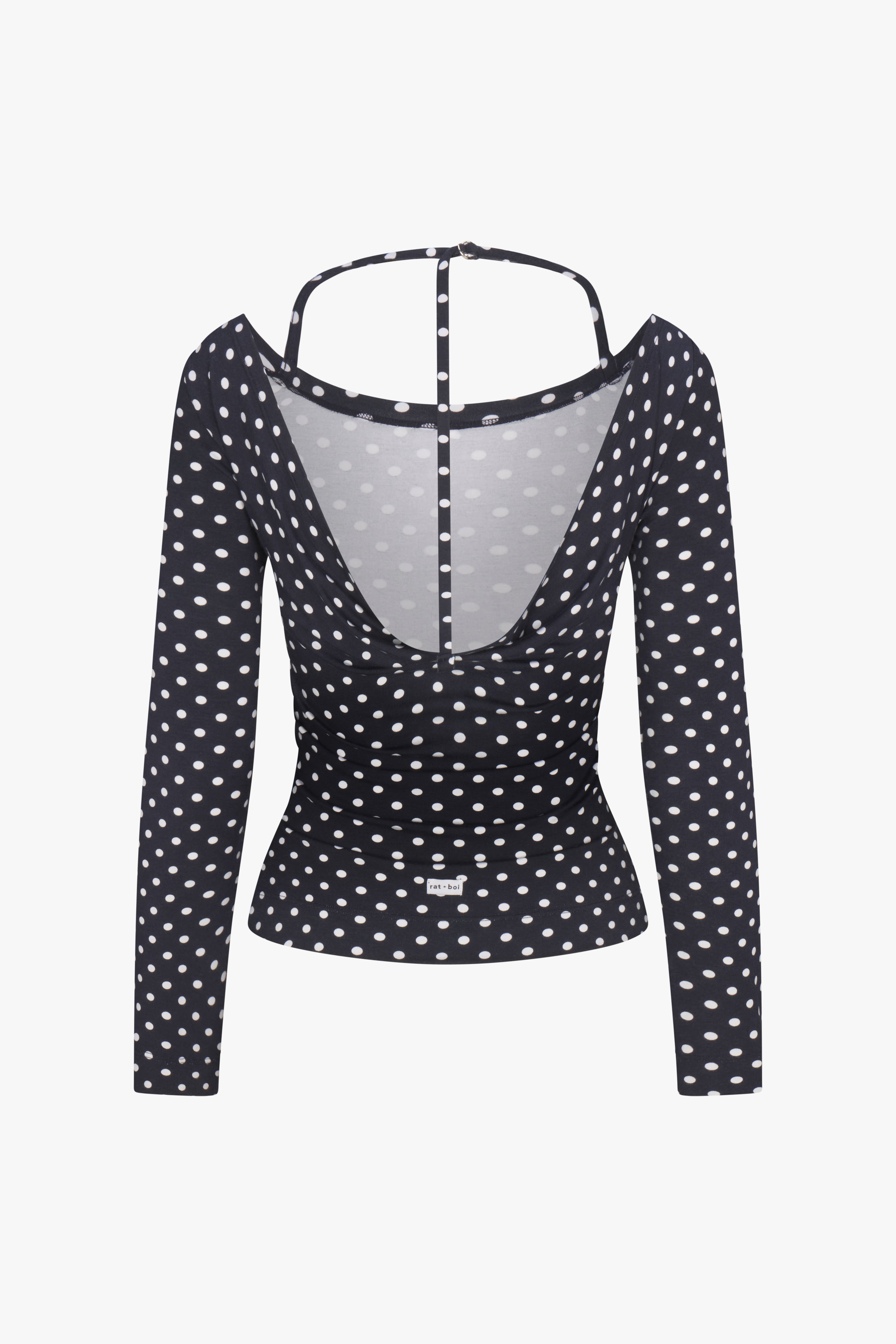 COWL BACK LONG SLEEVE IN DOMINO DOT – RAT BOI