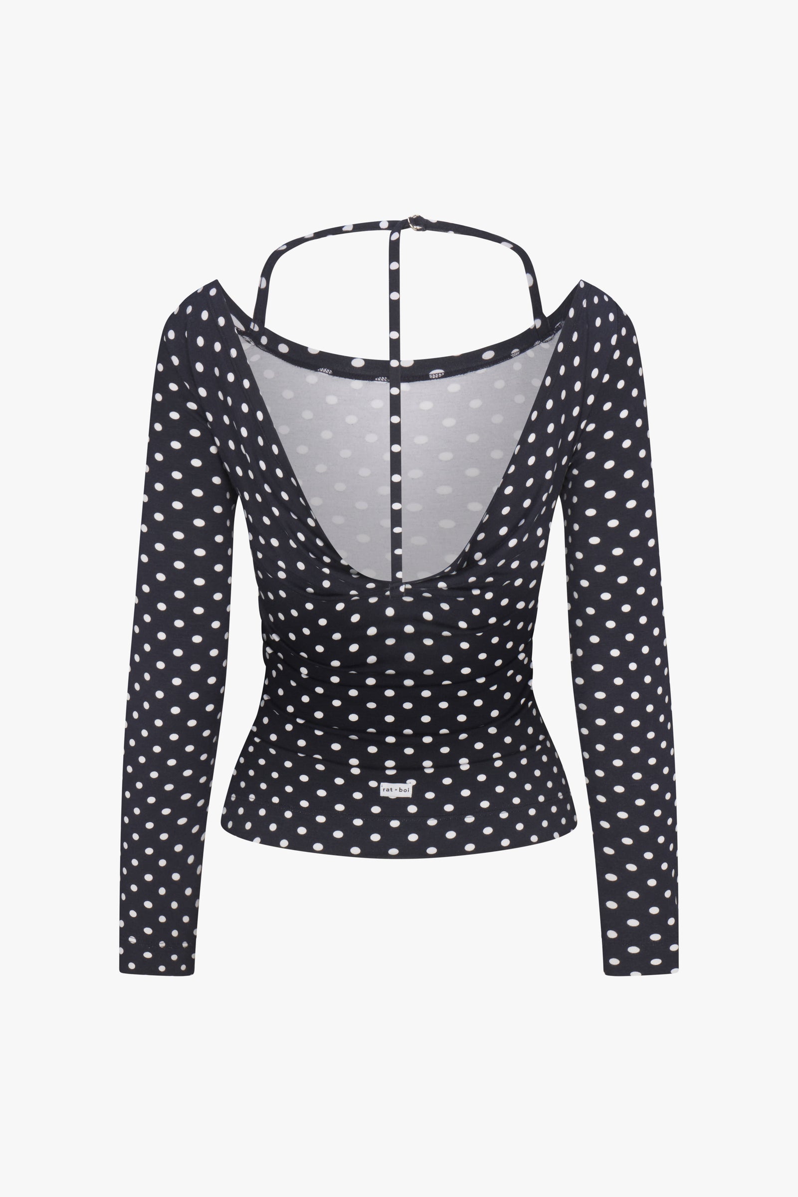 COWL BACK LONG SLEEVE IN DOMINO DOT