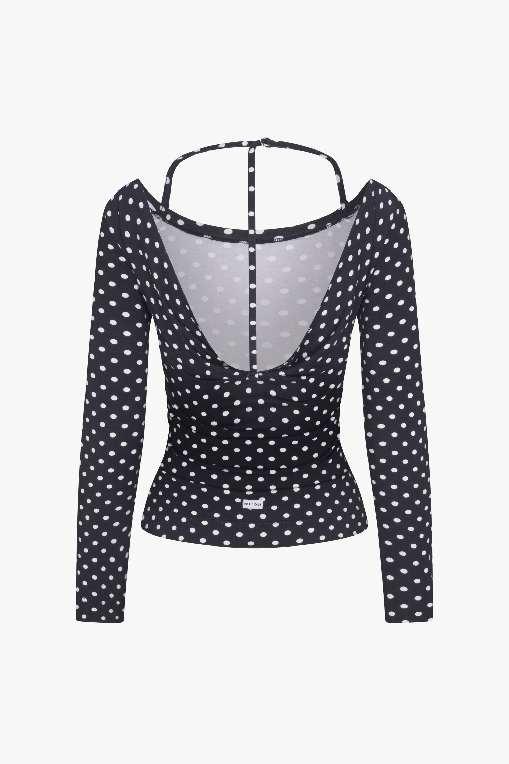 COWL BACK LONG SLEEVE IN DOMINO DOT