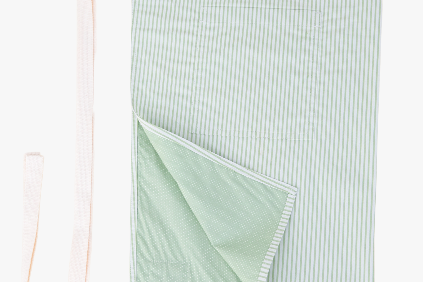 Reversible Bakers Apron Set in Green Stripe