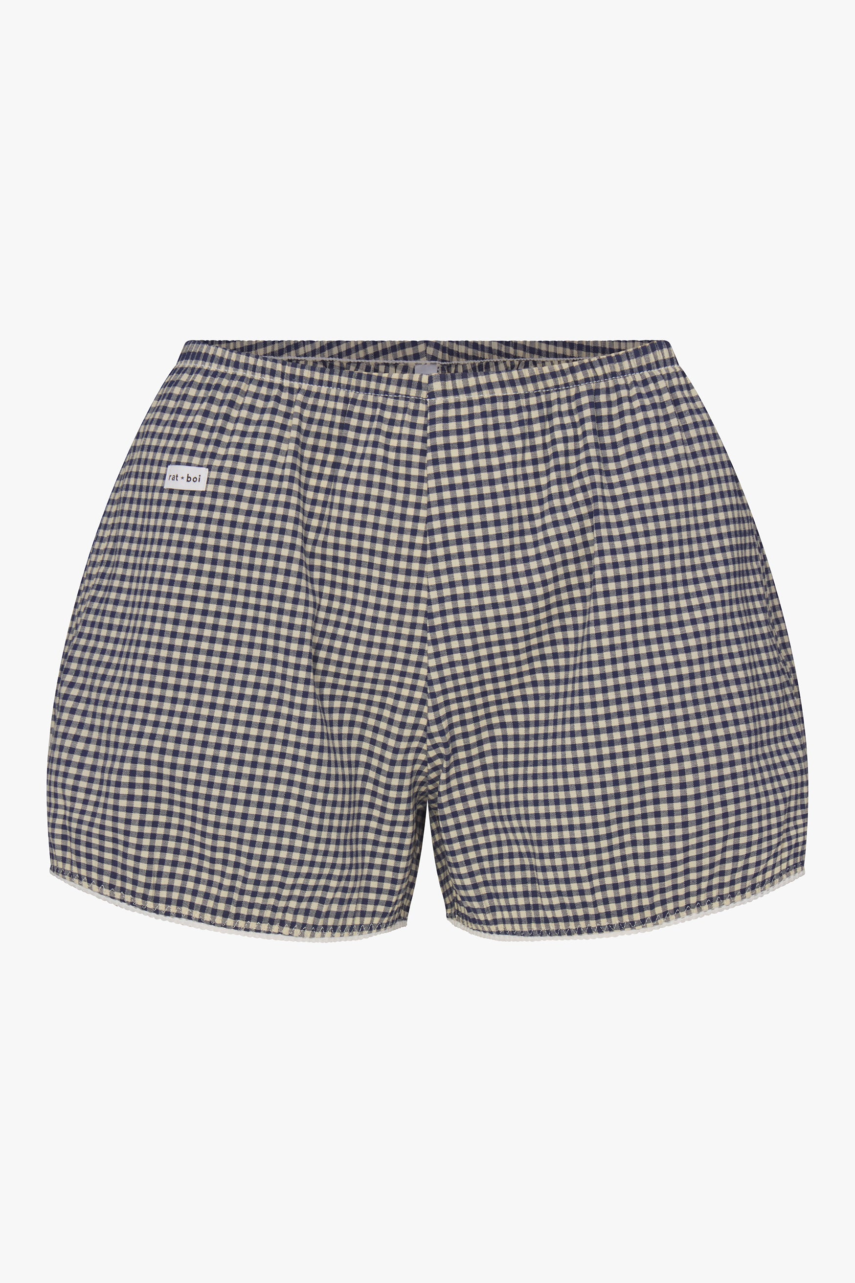 EASY BLOOMER SHORT IN NAVY GINGHAM – RAT BOI
