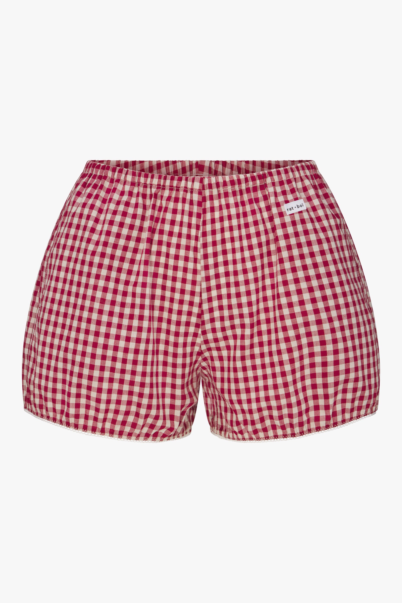 EASY BLOOMER SHORT IN CHERRY GINGHAM