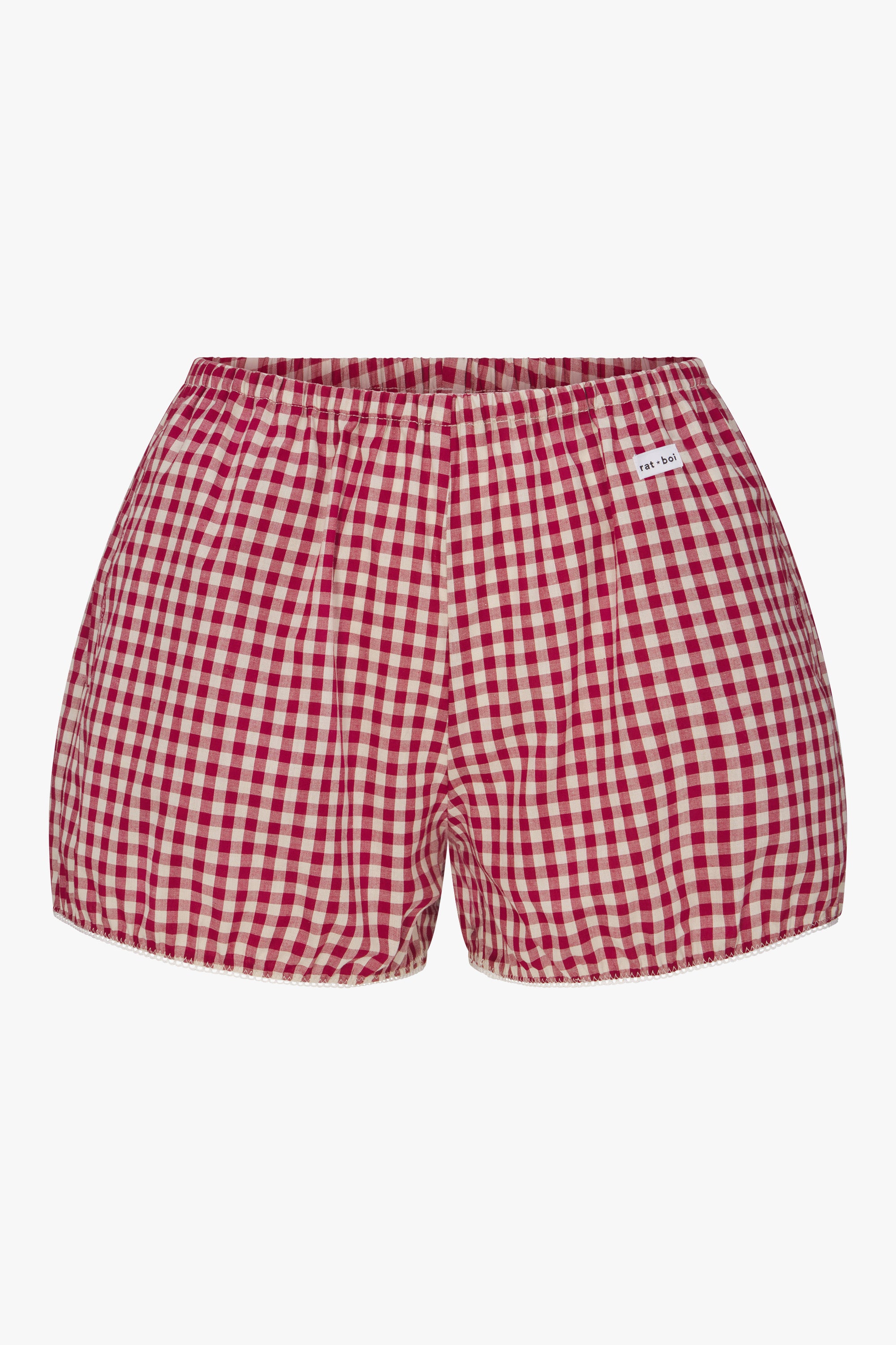 EASY BLOOMER SHORT IN CHERRY GINGHAM