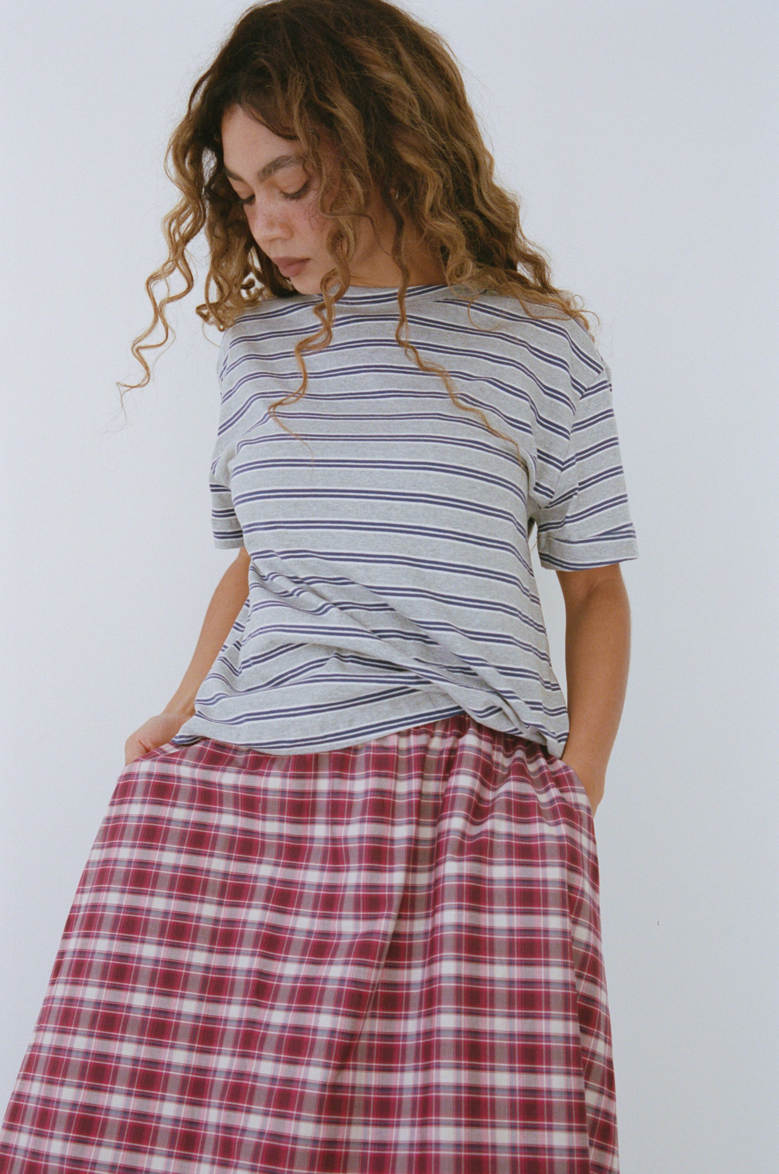 OVERSIZED BOIFRIEND T-SHIRT IN HEATHER STRIPE