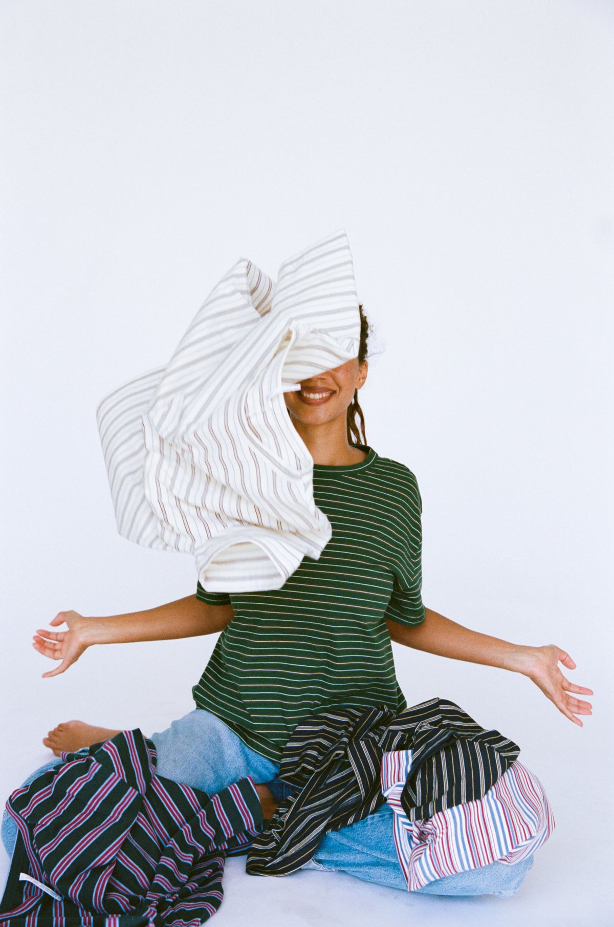 OVERSIZED BOIFRIEND T-SHIRT IN IVORY STRIPE