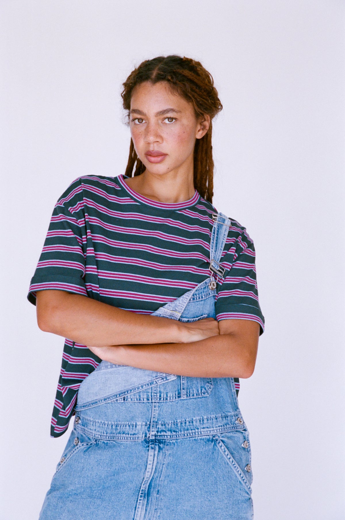 OVERSIZED BOIFRIEND T-SHIRT IN JEWEL STRIPE