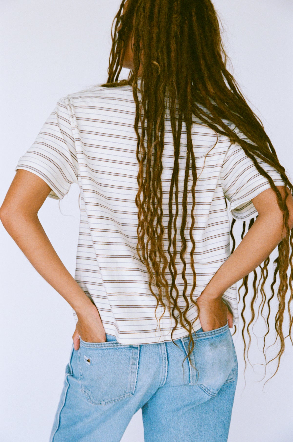 OVERSIZED BOIFRIEND T-SHIRT IN IVORY STRIPE