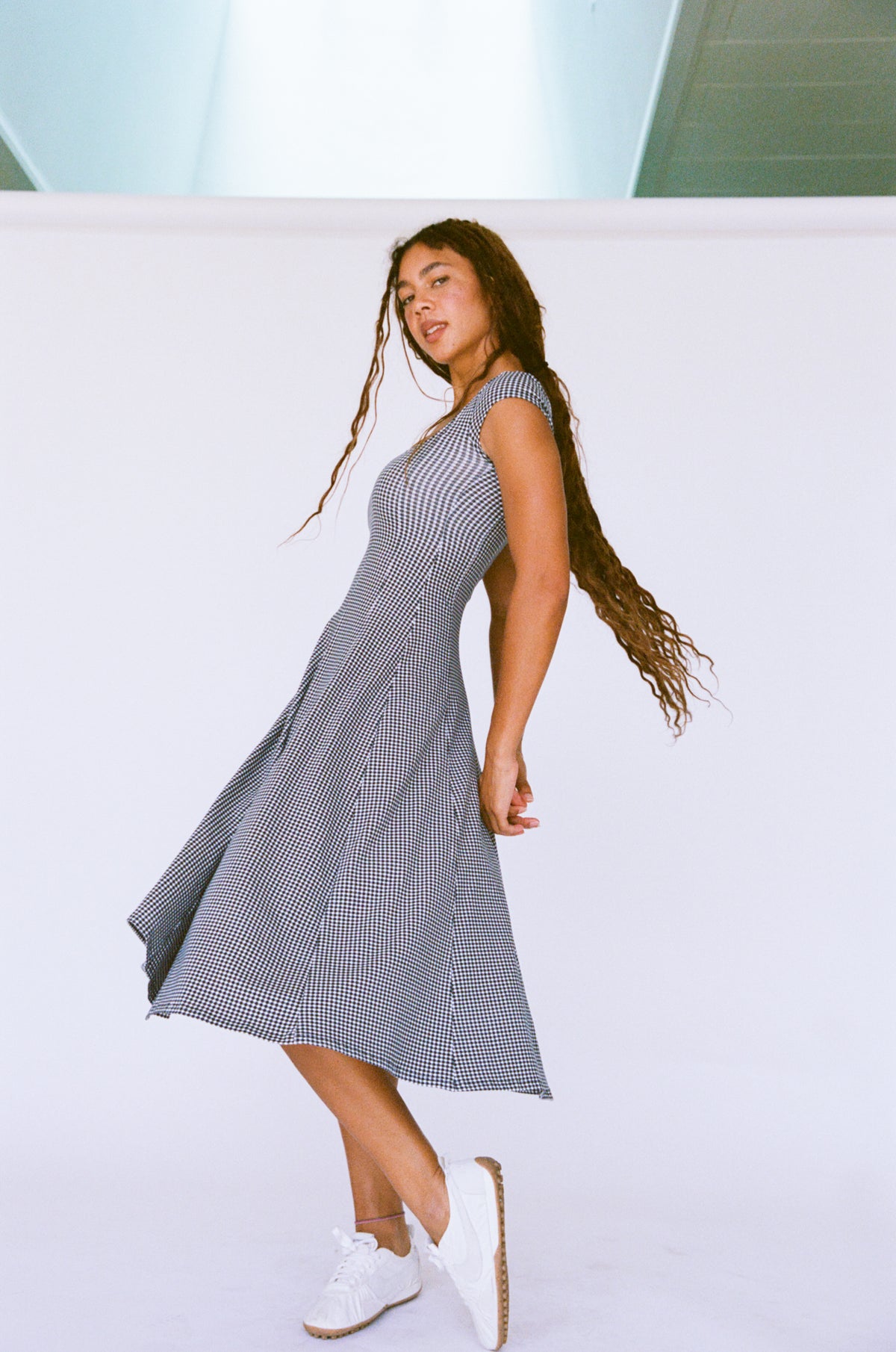 DREAM DRESS IN BLACK GINGHAM