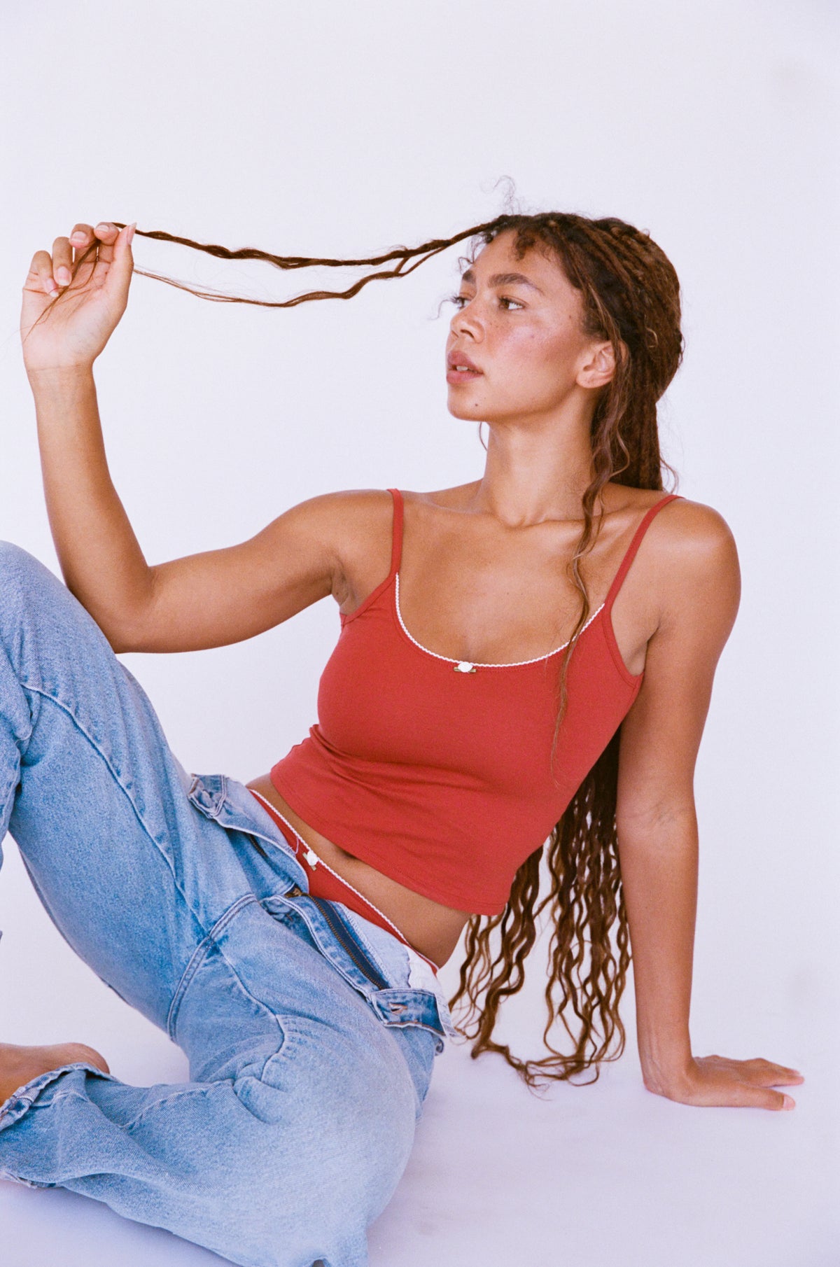 SCOOP BACK CAMI IN OCHRE