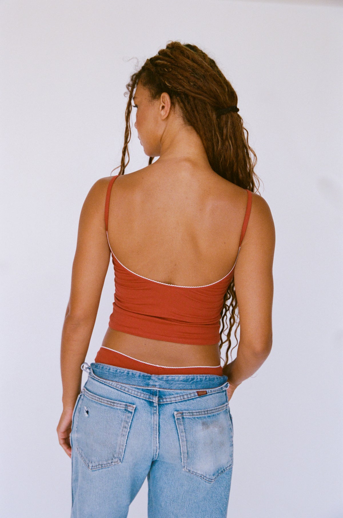 SCOOP BACK CAMI IN OCHRE