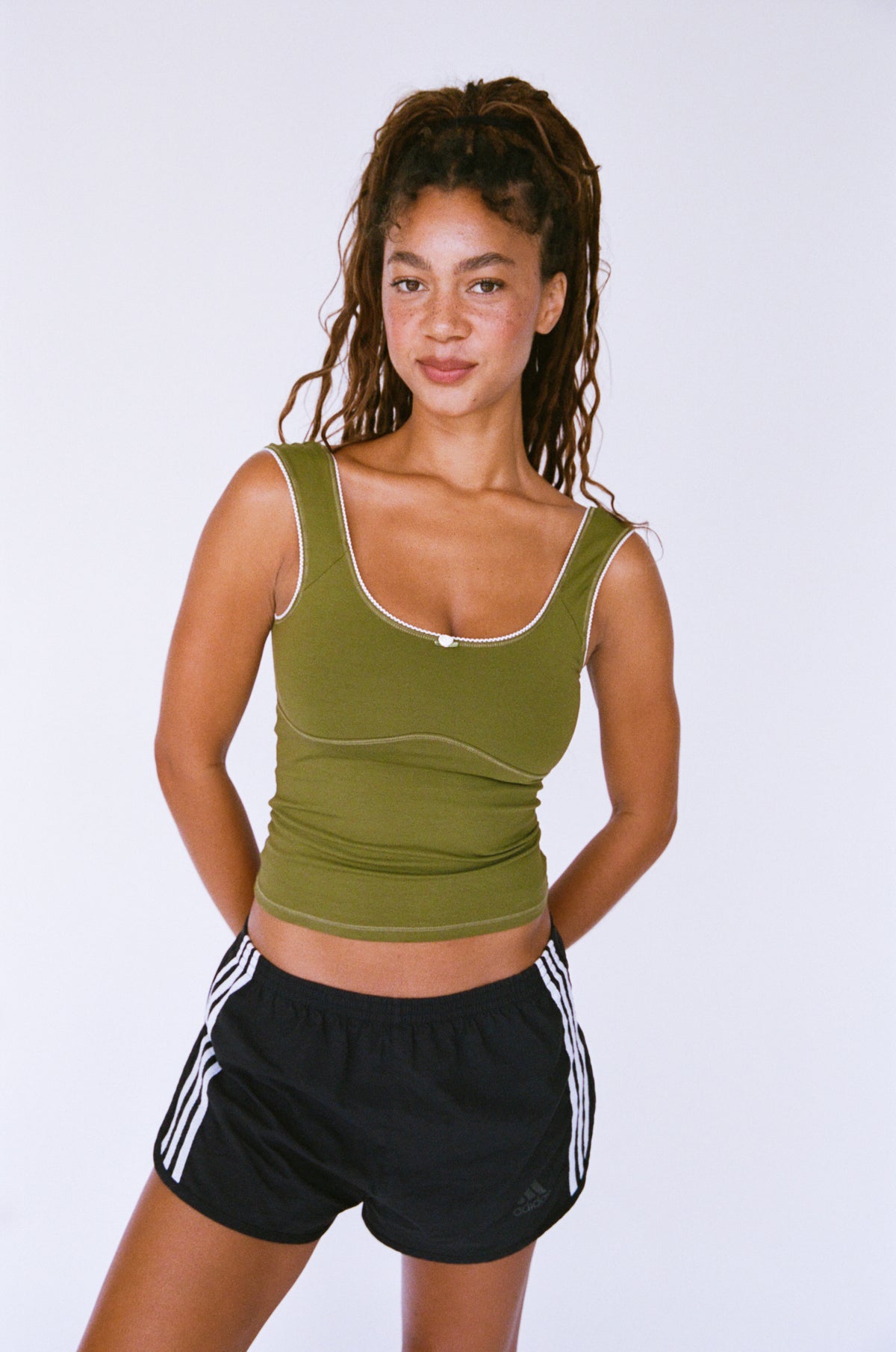 ROMANTIC TOP IN MOSS