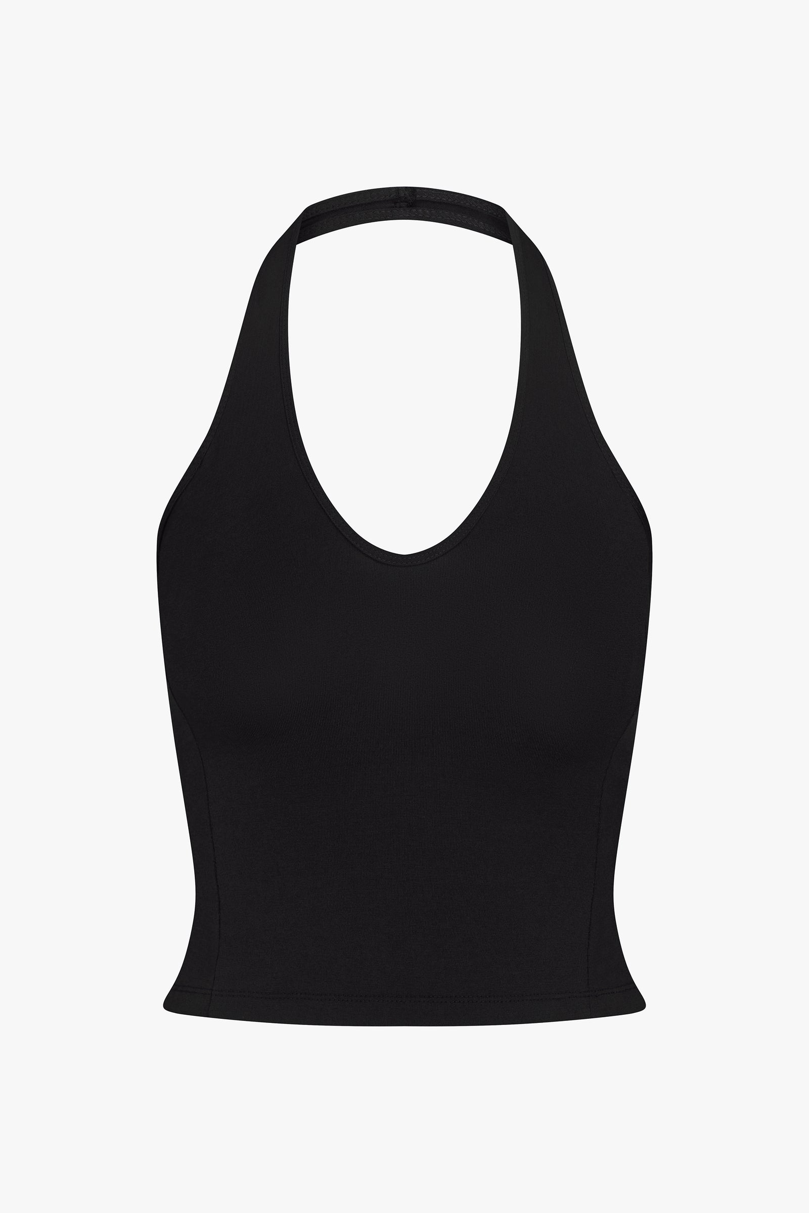 SPORTY HALTER TOP IN ONYX