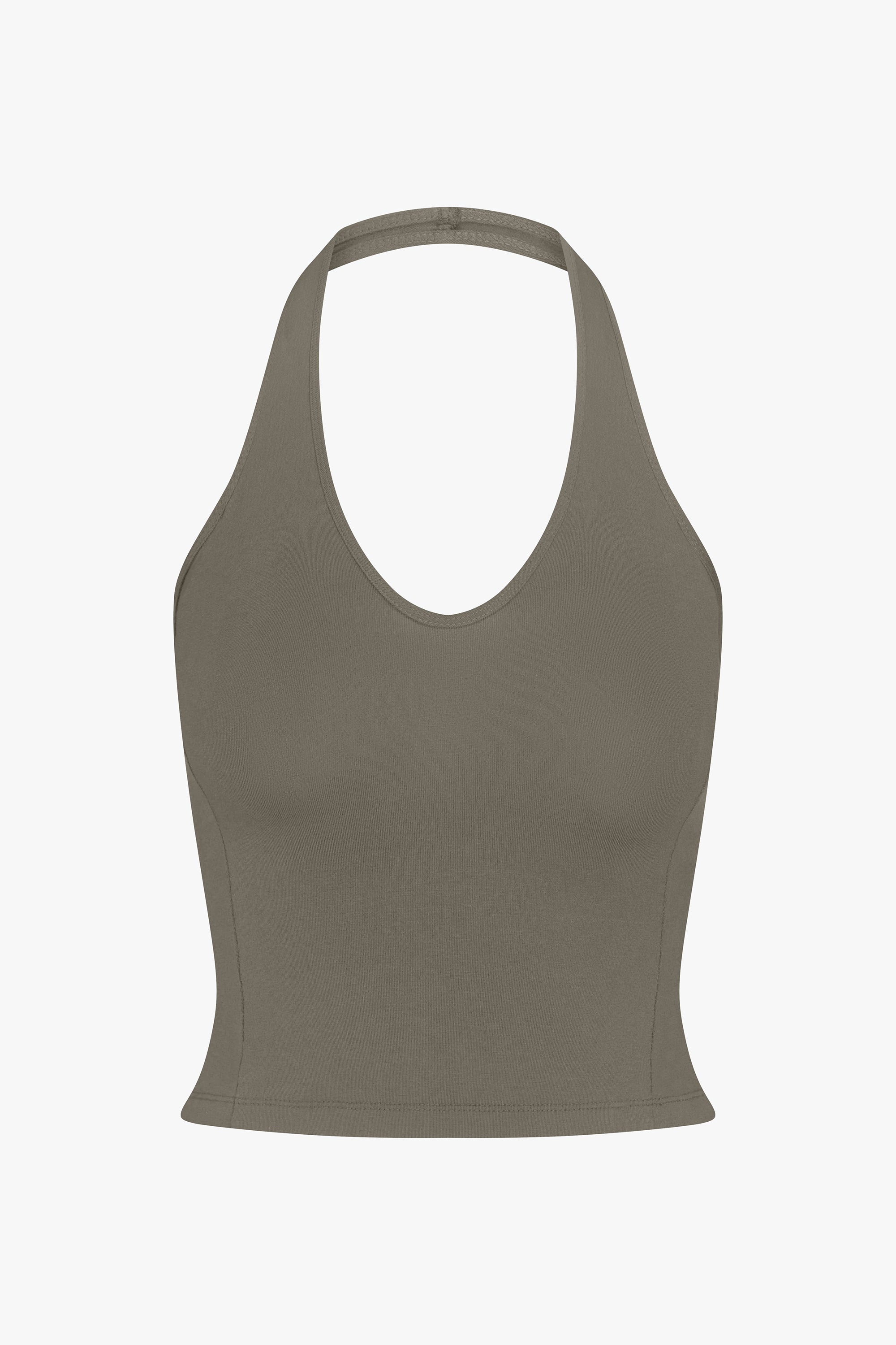 SPORTY HALTER TOP IN TAUPE – RAT BOI