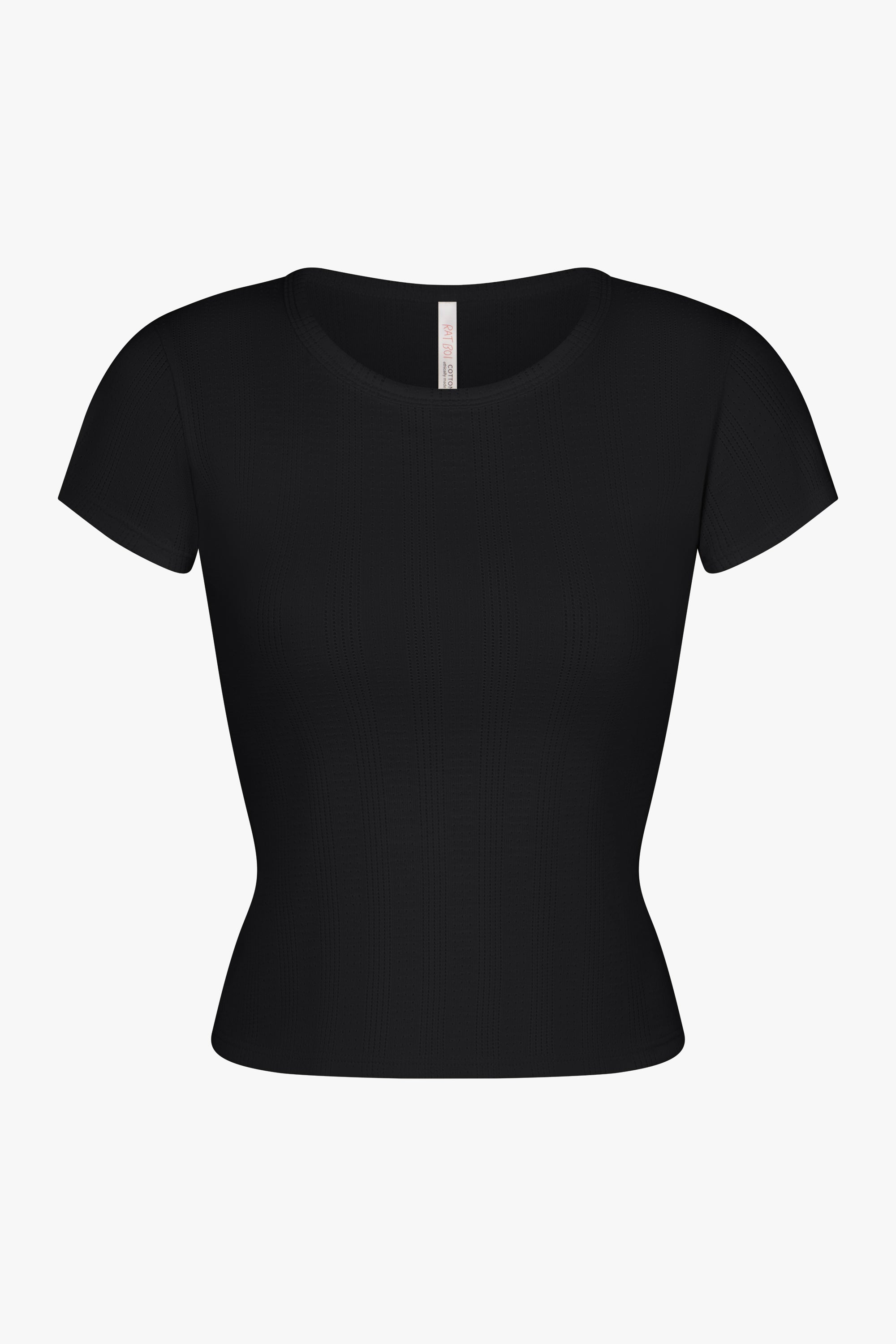 PERFECT T-SHIRT IN ONYX POINTELLE