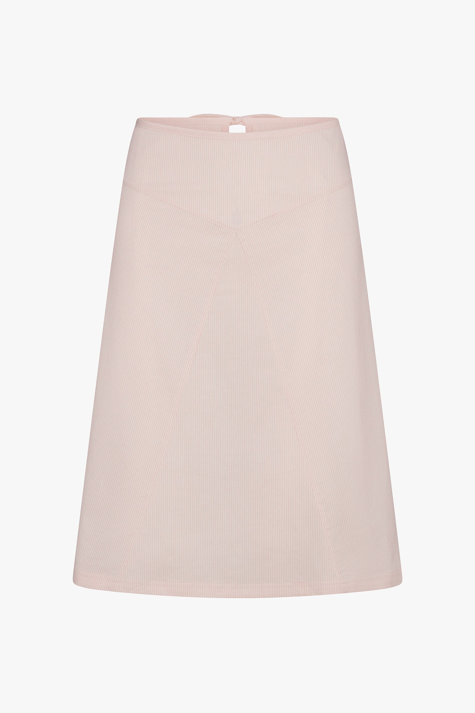 KEYHOLE MIDI SKIRT IN BLUSH STRIPE