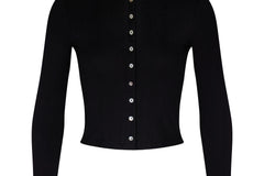 POINTELLE CARDIGAN IN ONYX